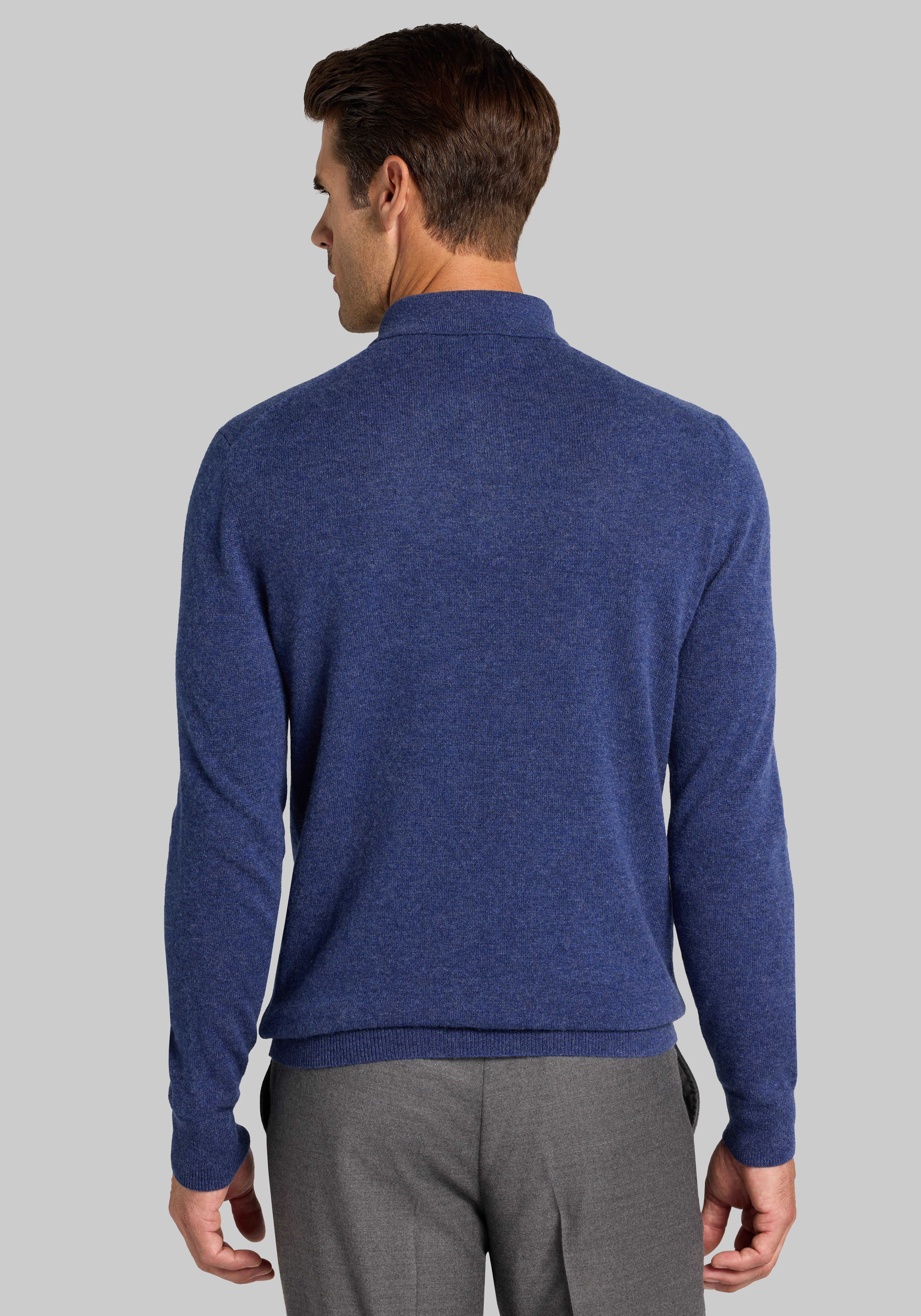Reserve Tailored Fit 100% Cashmere Long-Sleeve Polo Sweater