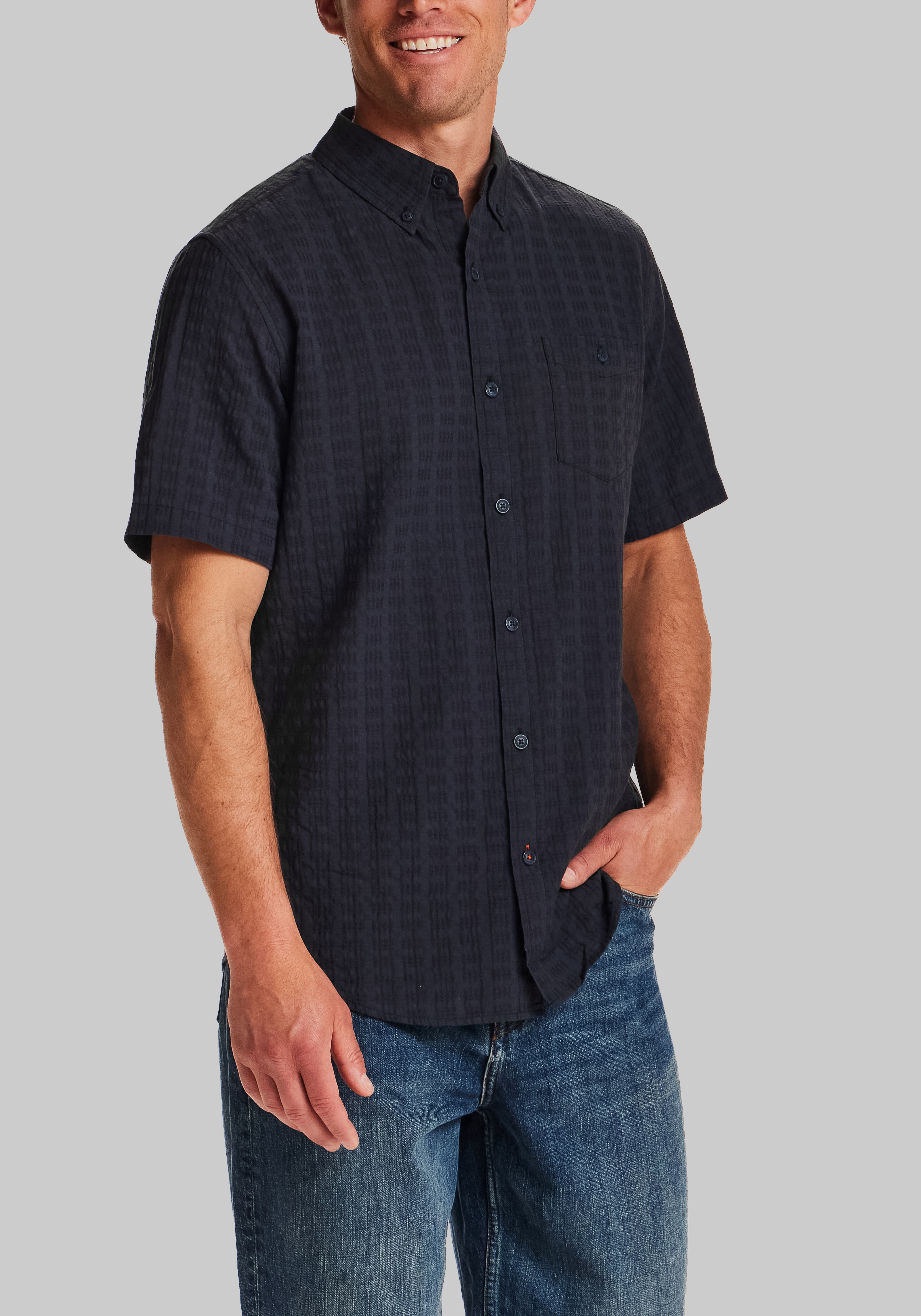Weatherproof Traditional Fit Short Sleeve Button Up Shirt