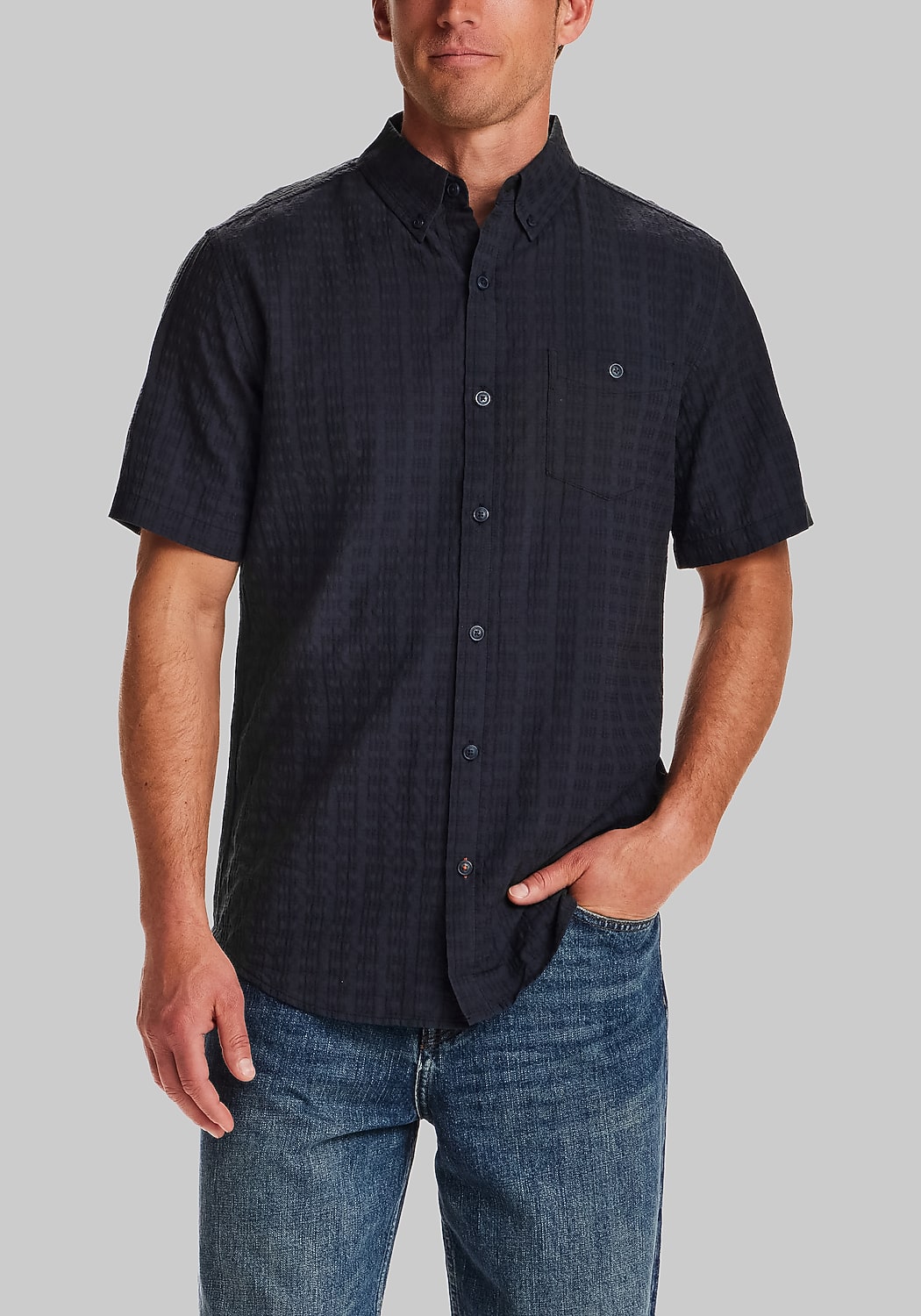 Weatherproof Traditional Fit Short Sleeve Button Up Shirt