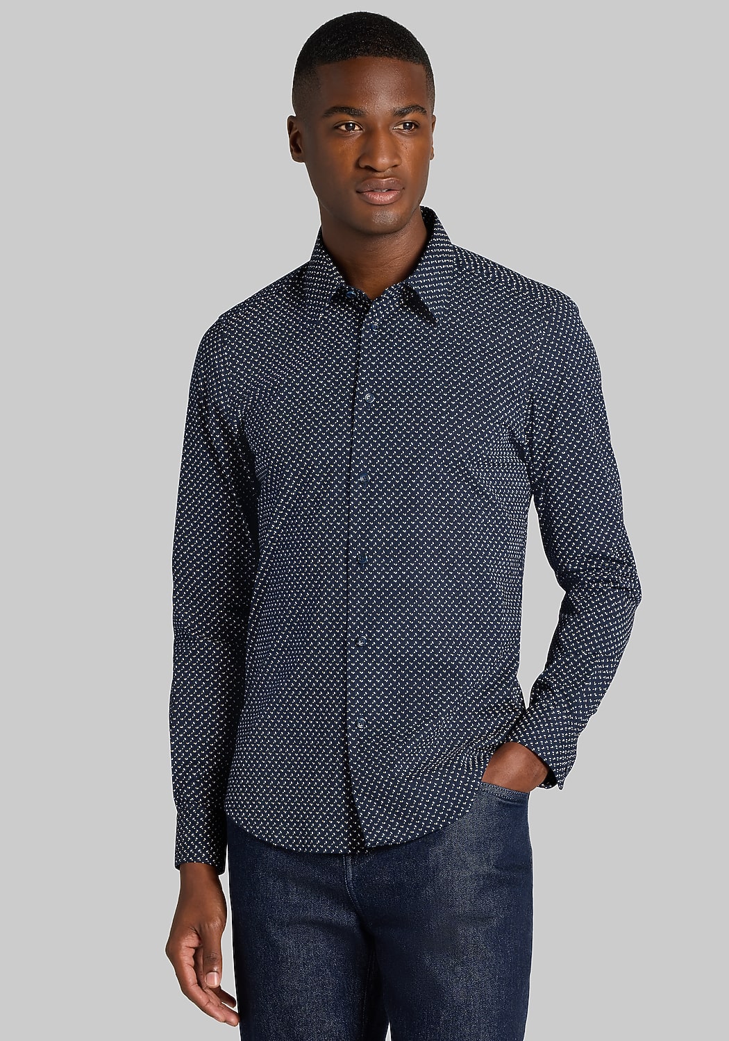 Paisley & Gray Slim Fit Micro Geo Button Up Shirt