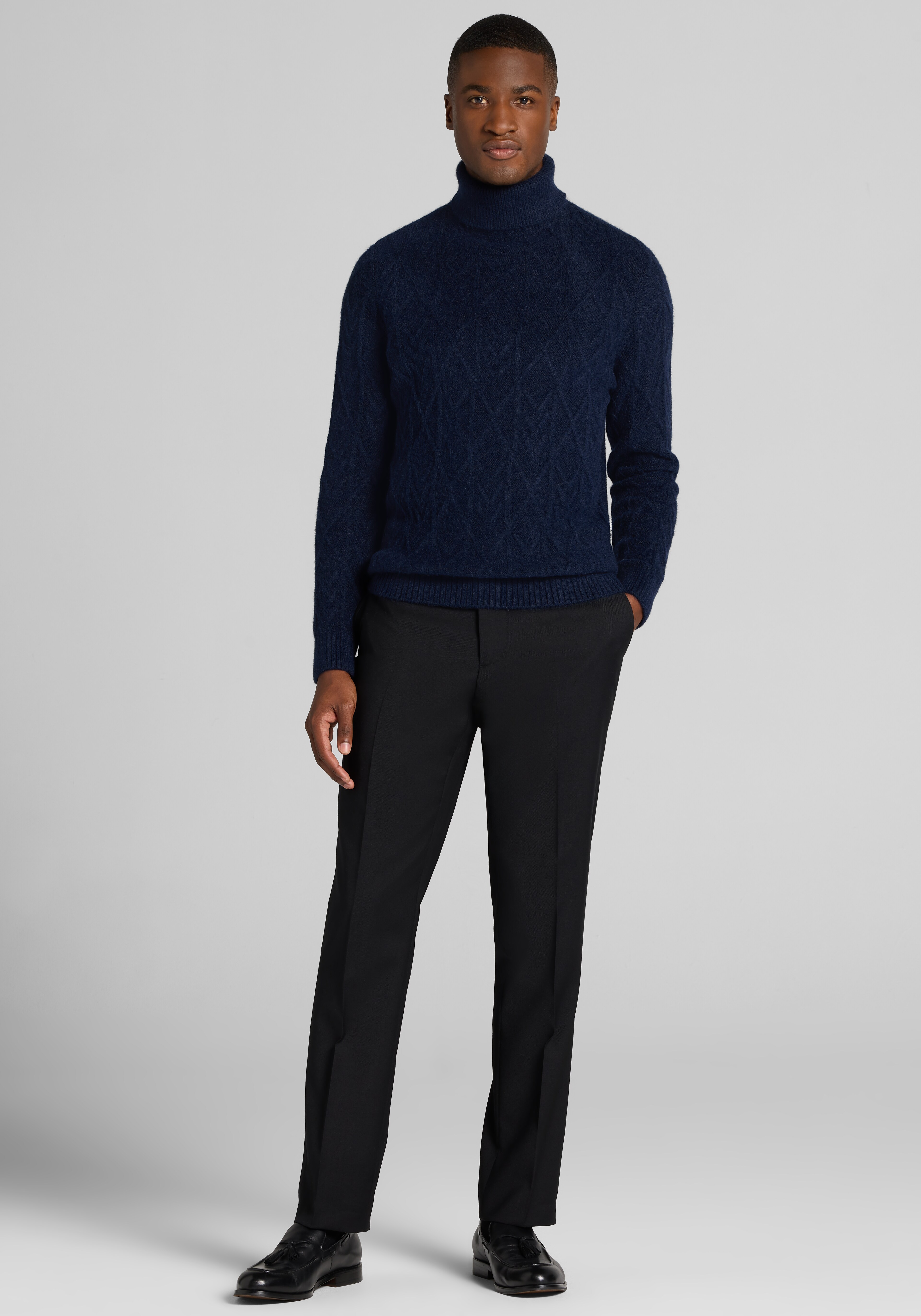 Paisley & Gray Chunky Patterned Turtleneck Sweater