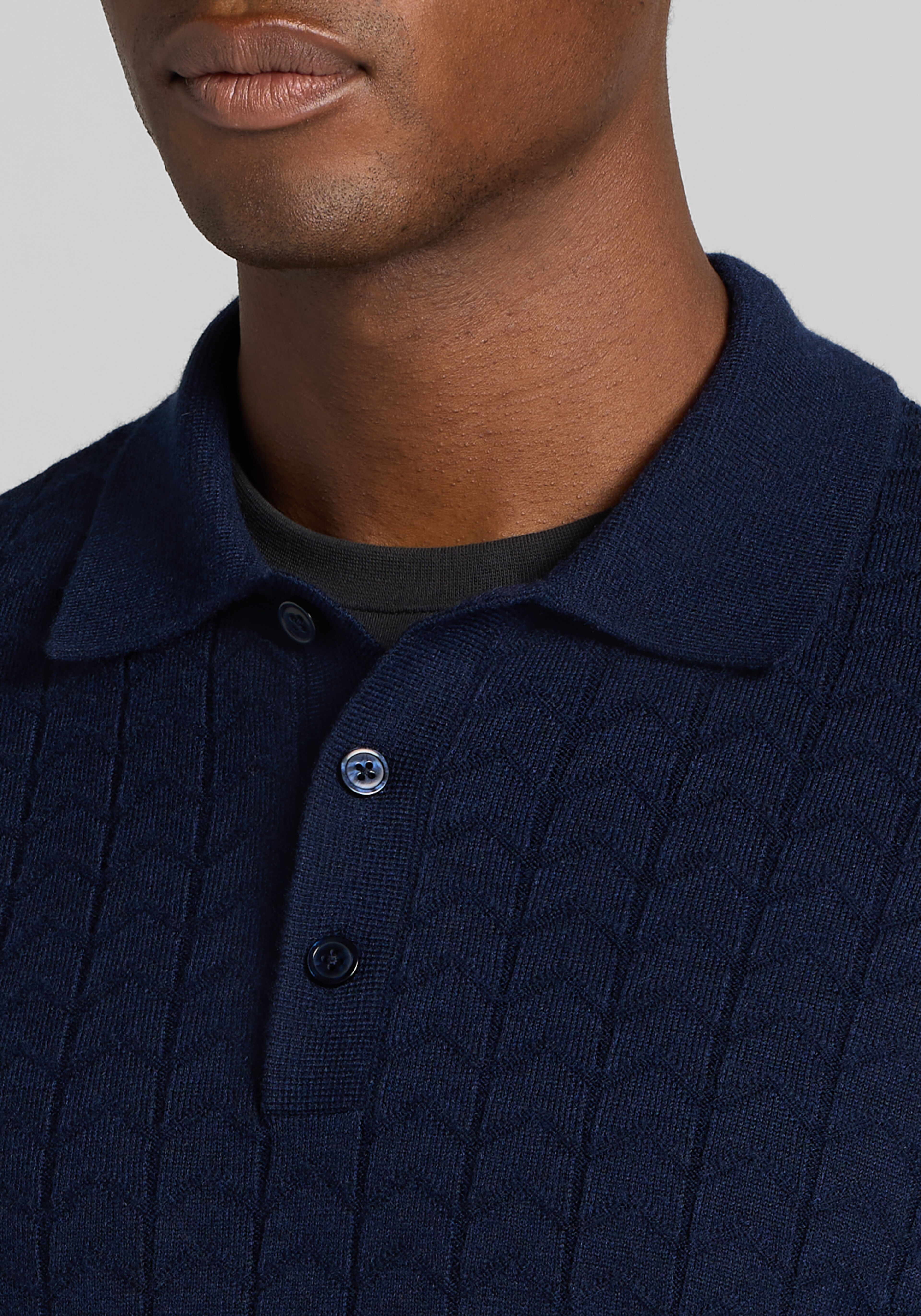 Paisley & Gray Chevron Pattern Long Sleeve Polo Sweater