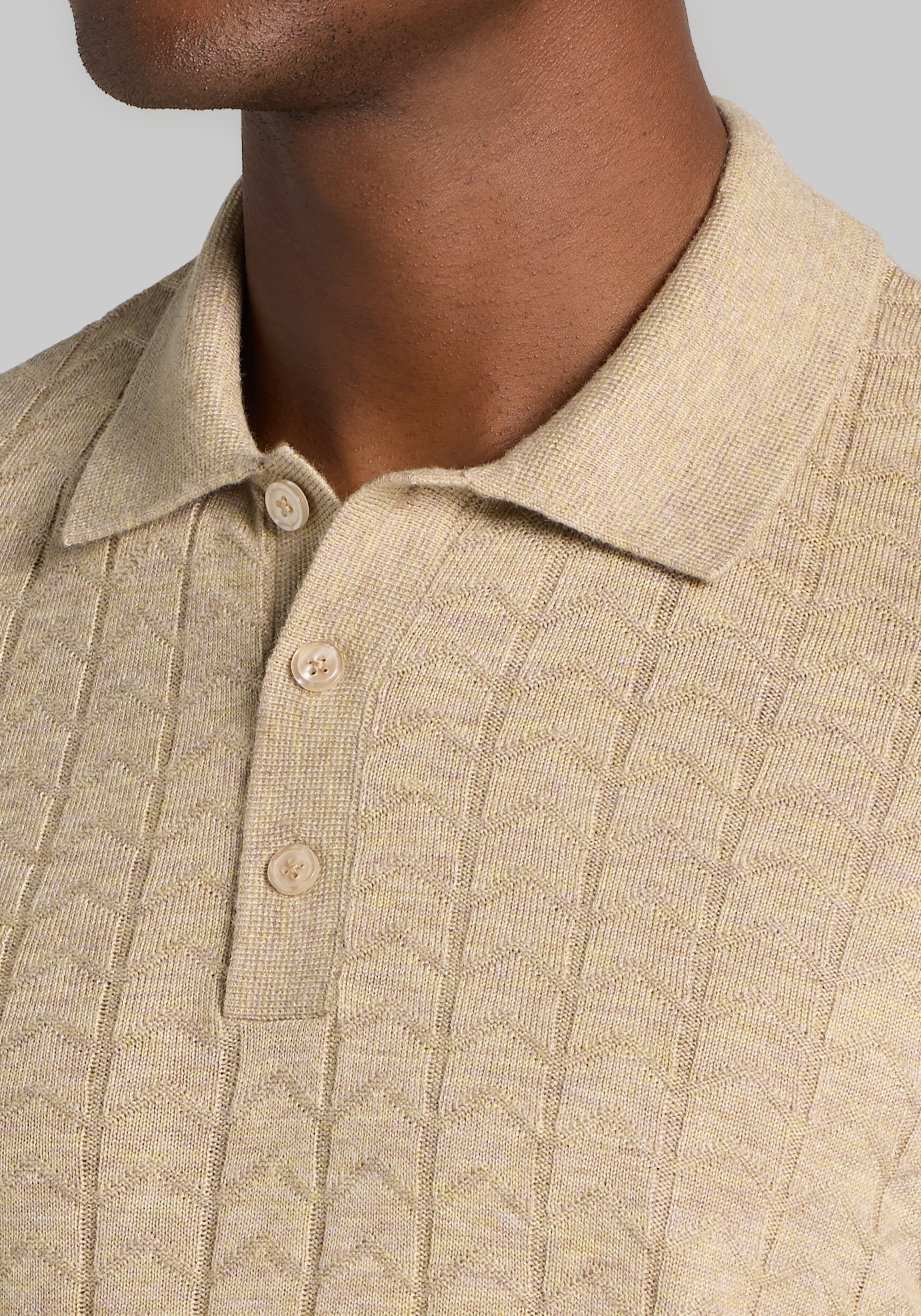 Paisley & Gray Chevron Pattern Long-Sleeve Polo Sweater
