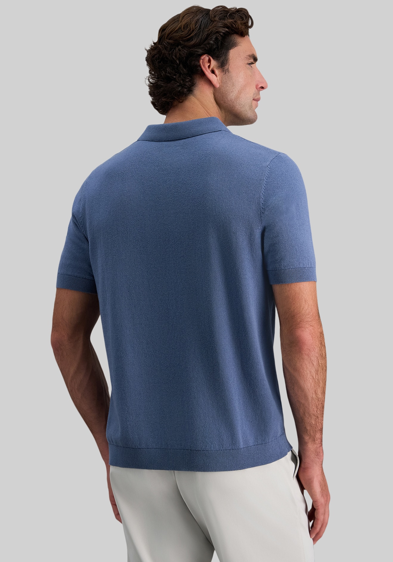 Haggar Regular Fit Retro Stripe Knit Short Sleeve Polo Sweater
