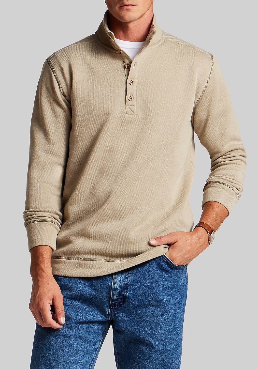 Weatherproof Vintage Sweaterfleece Quarter Zip Button Pullover