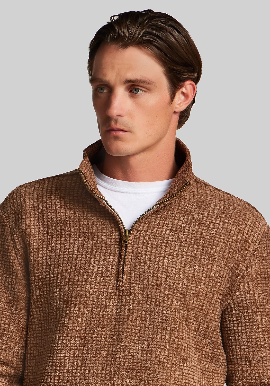 Weatherproof Vintage Soft Grid Quarter Zip Sweater