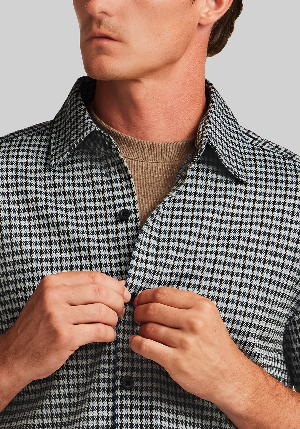 Weatherproof Vintage Traditional Fit Knit Check Button Up Shirt