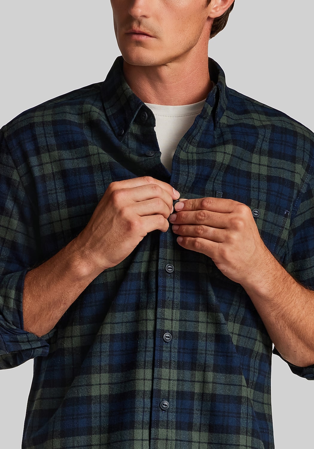 Weatherproof Vintage Traditional Fit Brushed Holiday Flannel Button Up Shirt