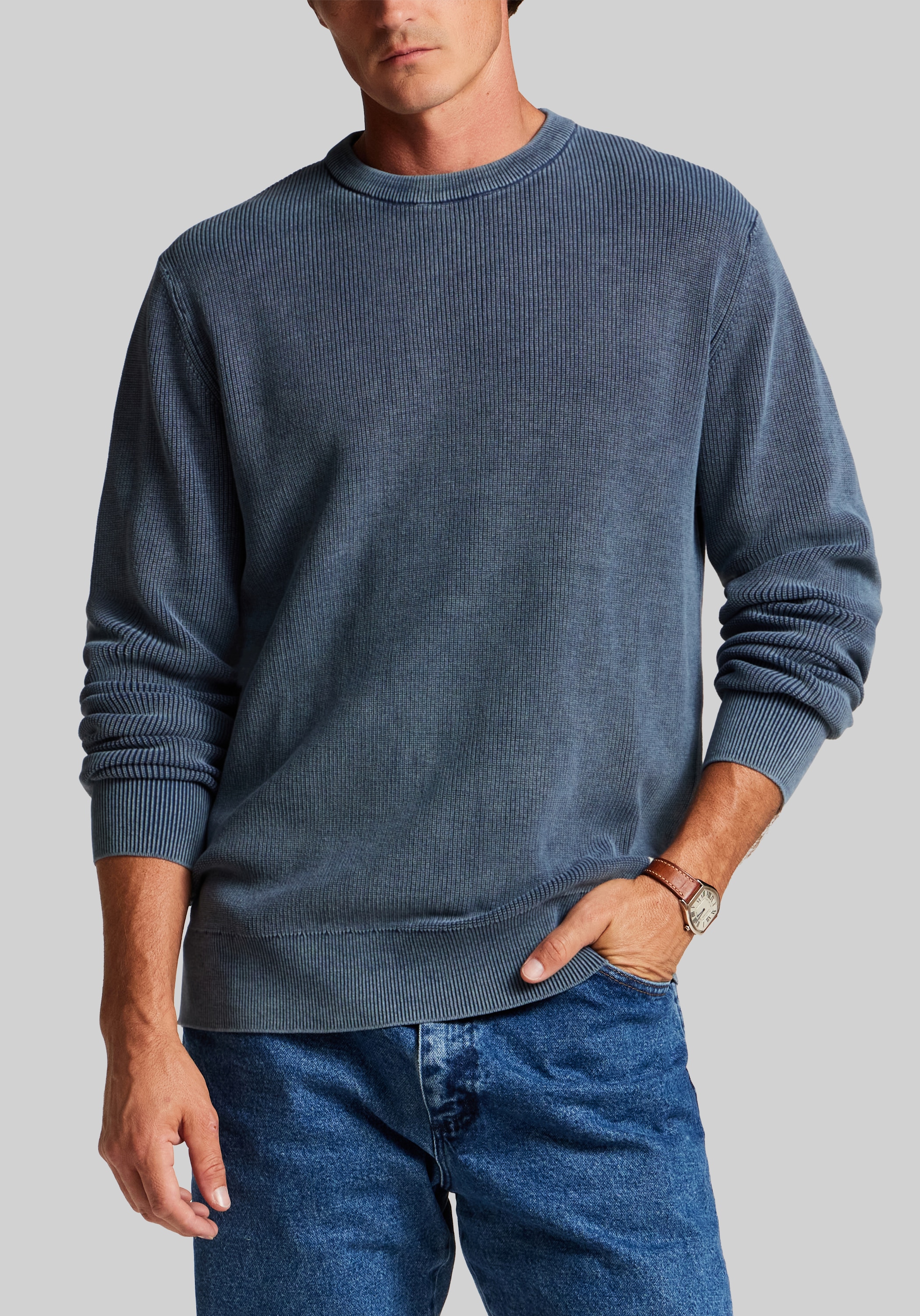 Men's Sweaters, Weatherproof Vintage Traditional Fit Rib Knit Stonewash Sweater - Jos A Bank