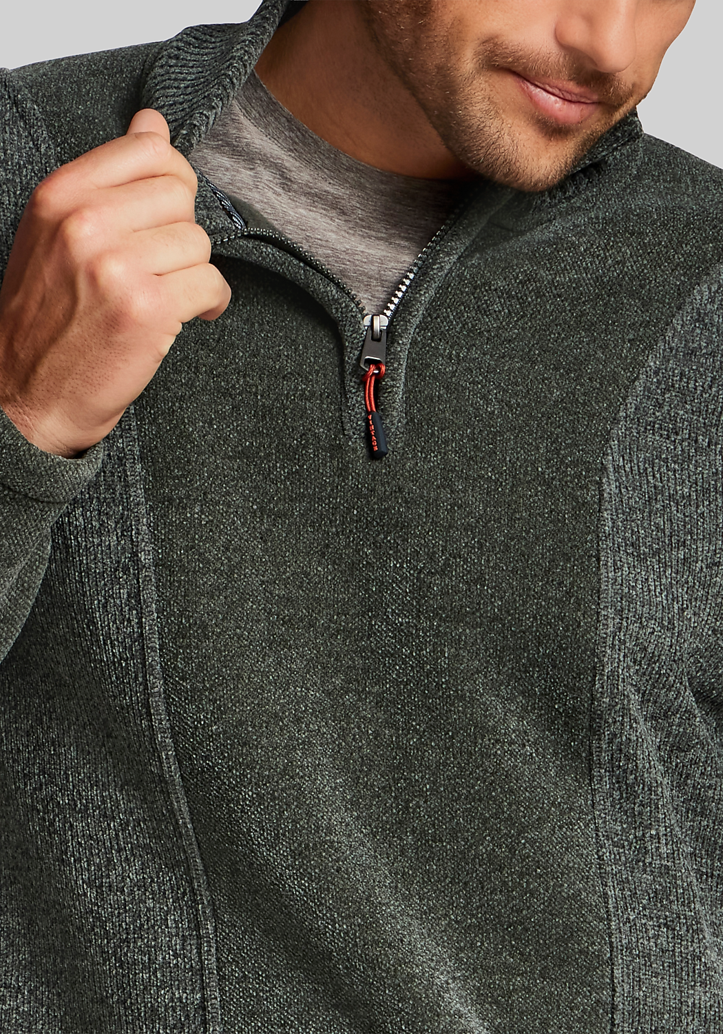Weatherproof Vintage Traditional Fit Chenille Quarter-Zip Sweater