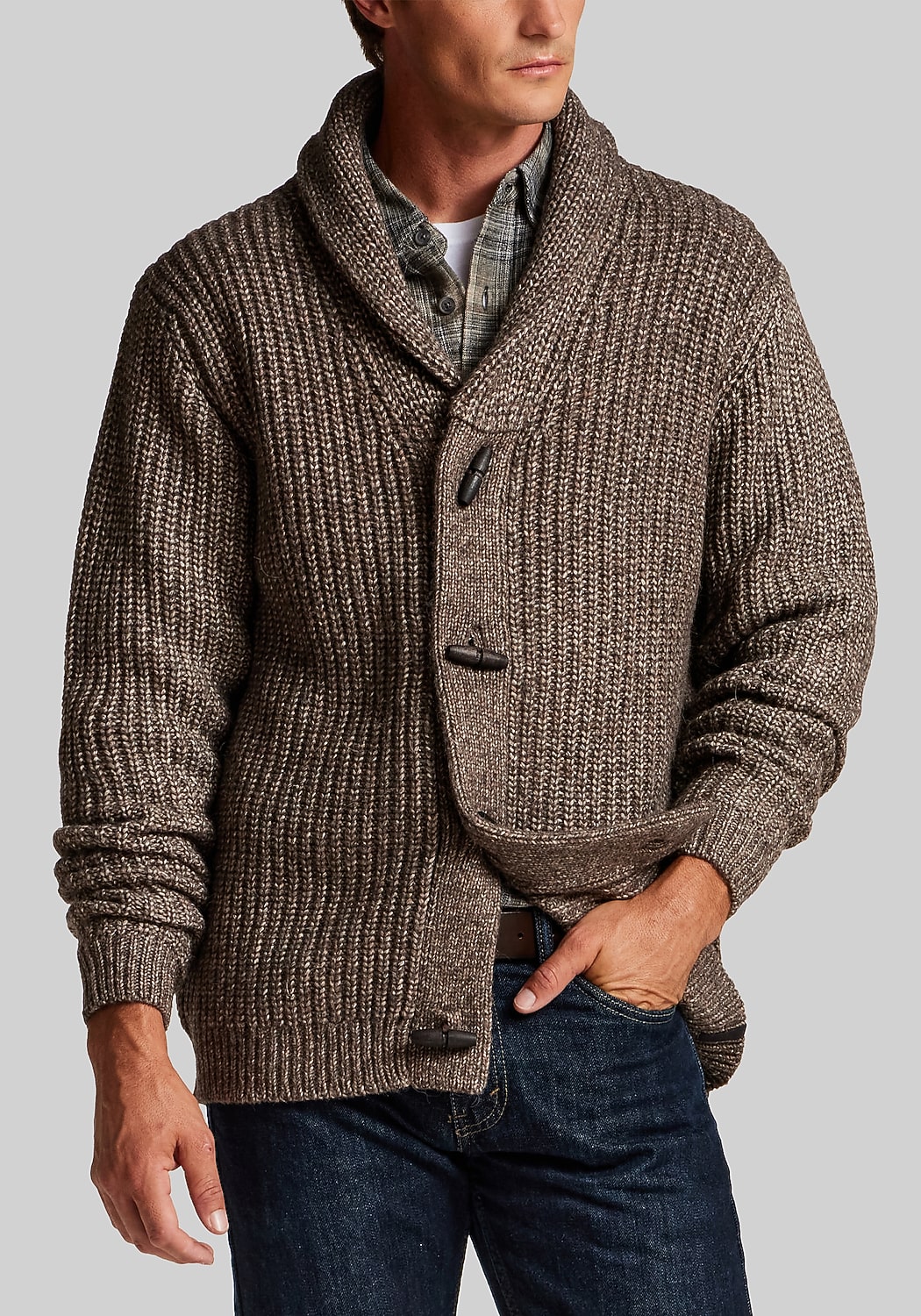 Weatherproof Vintage Traditional Fit Toggle-Front Cardigan Sweater