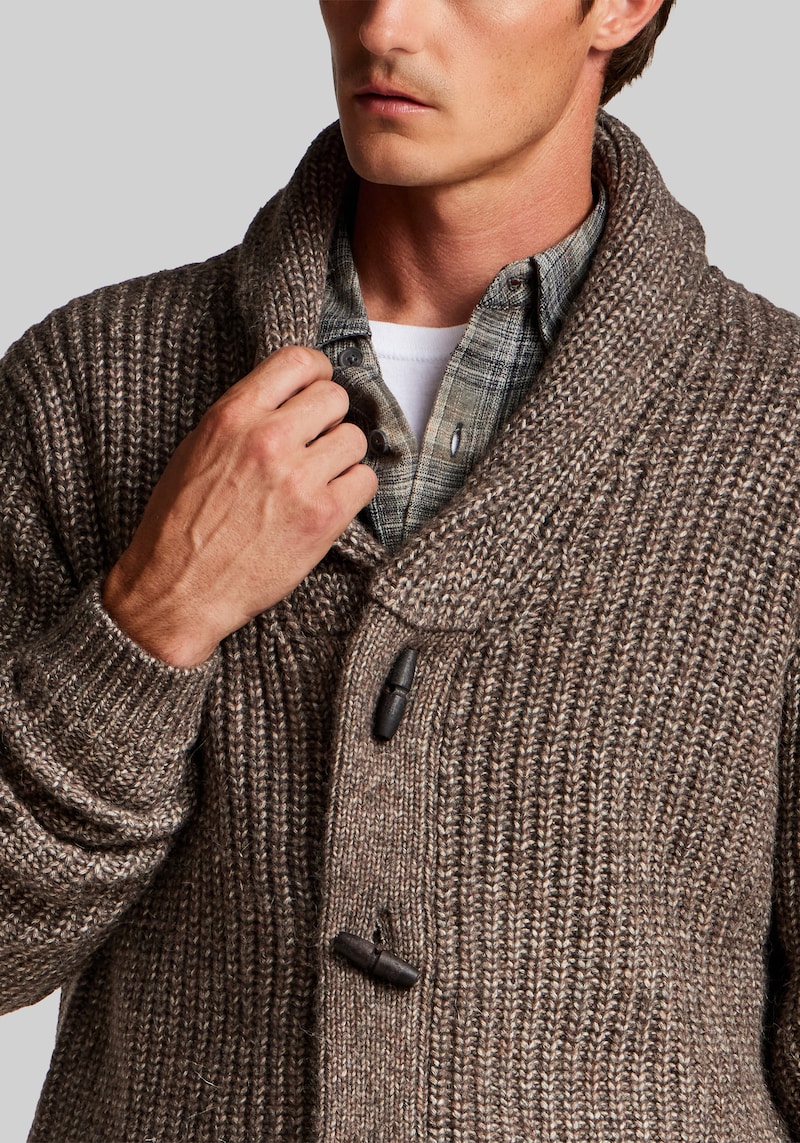 Men's Weatherproof Vintage Traditional Fit Toggle-Front Cardigan Sweater at Jos. A. Bank, Brown, Size Medium - Sweaters