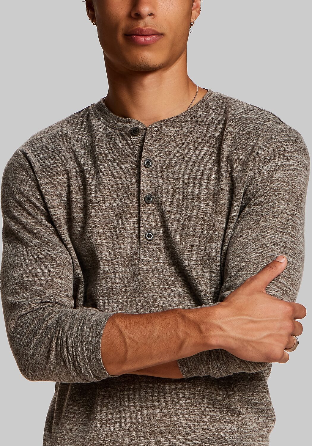 Vintage & Black Traditional Fit Mixy Henley