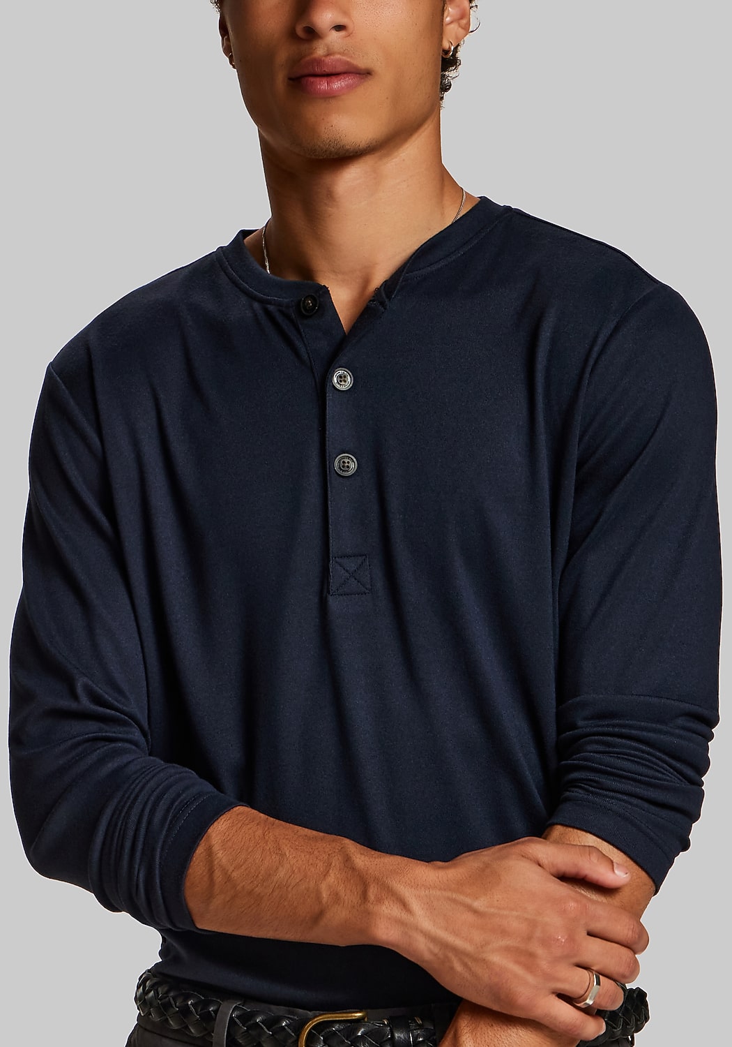 Vintage & Black Traditional Fit Long-Sleeve Henley