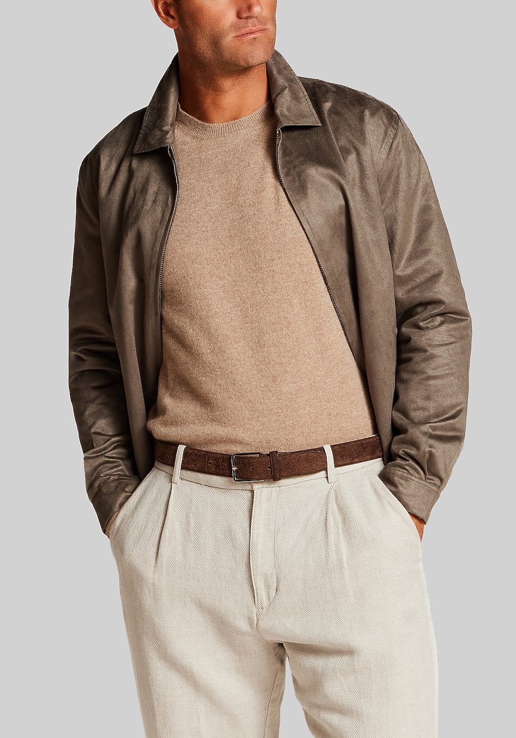 Vintage & Black Traditional Fit Faux Suede Jacket