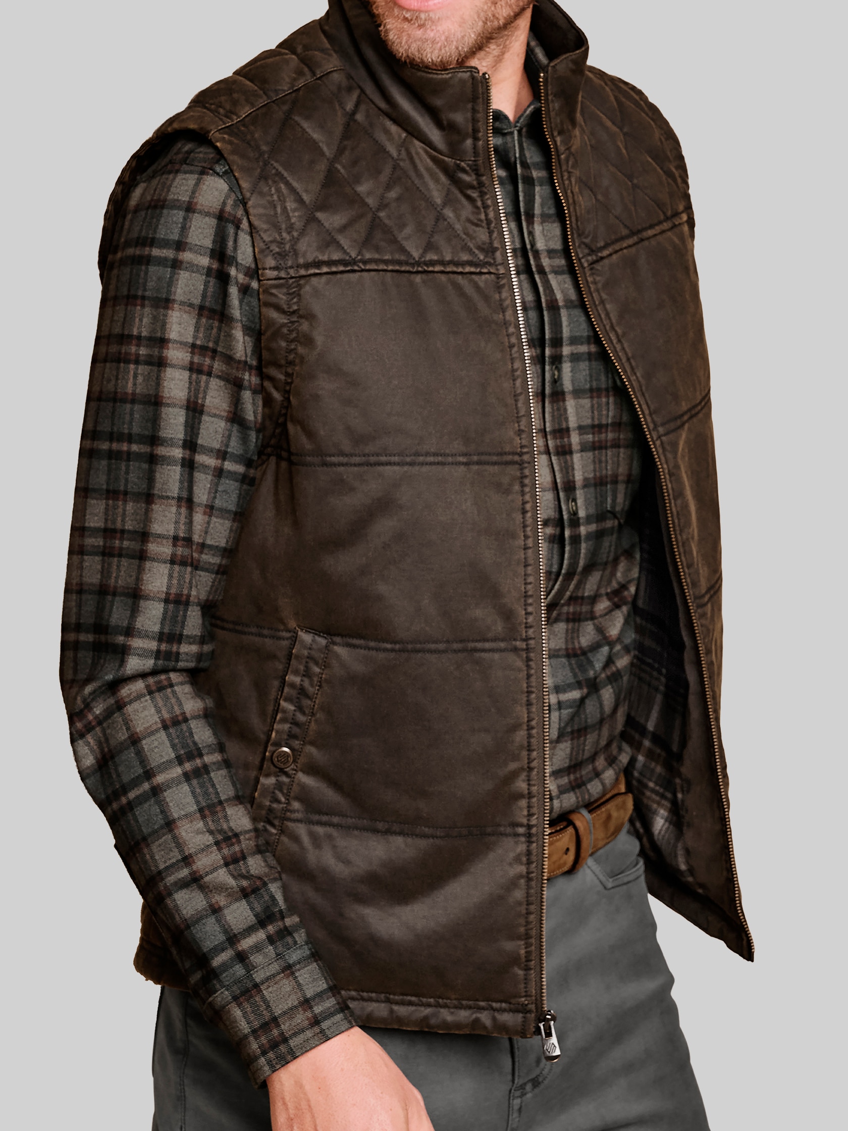 Men's Special Categories, Johnston & Murphy Tailored Fit Antique Cotton Blend Quilted Vest - Jos A Bank