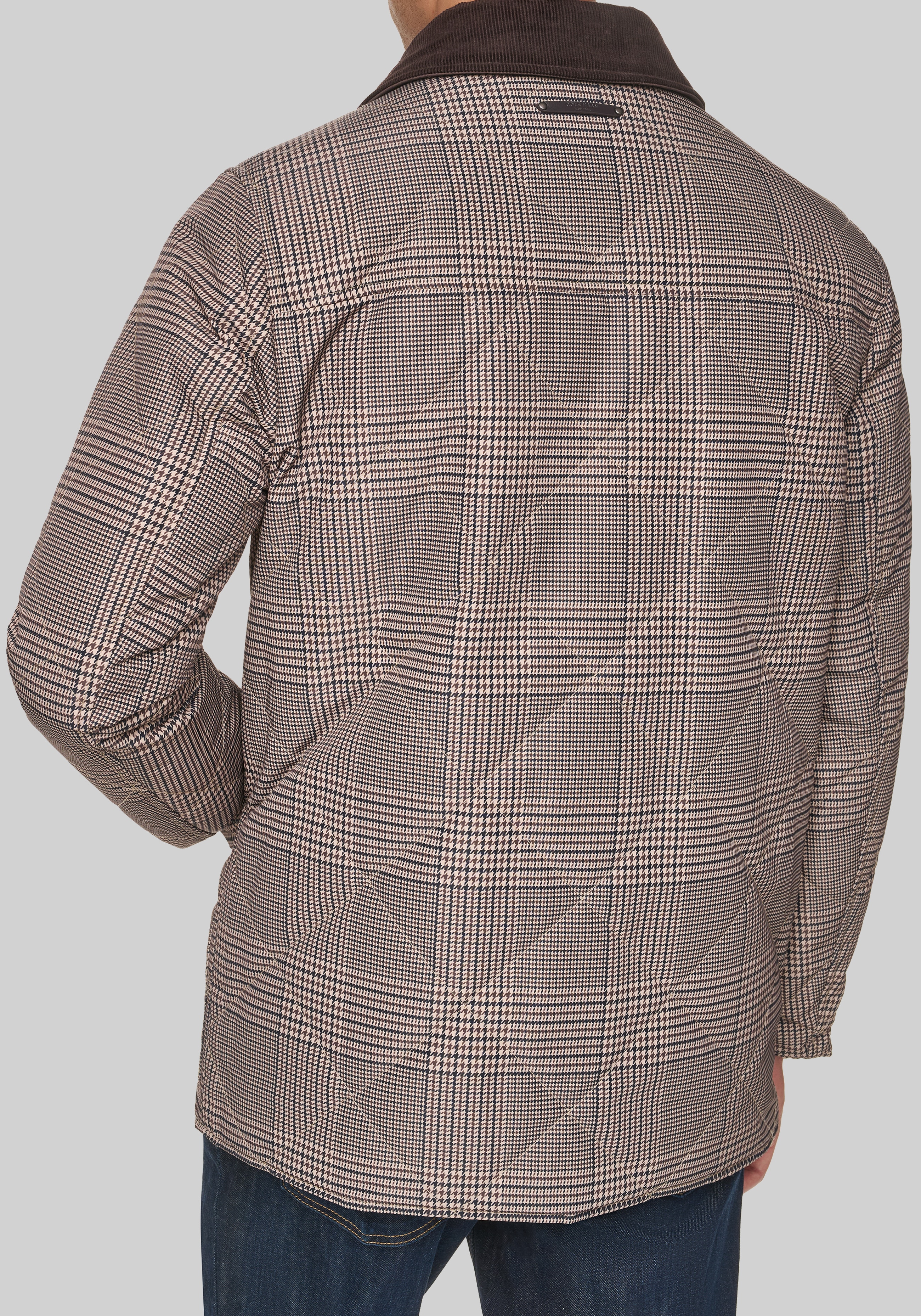 Cole Haan Tailored Fit Reversible Glen Plaid Diamond Quilt Jacket