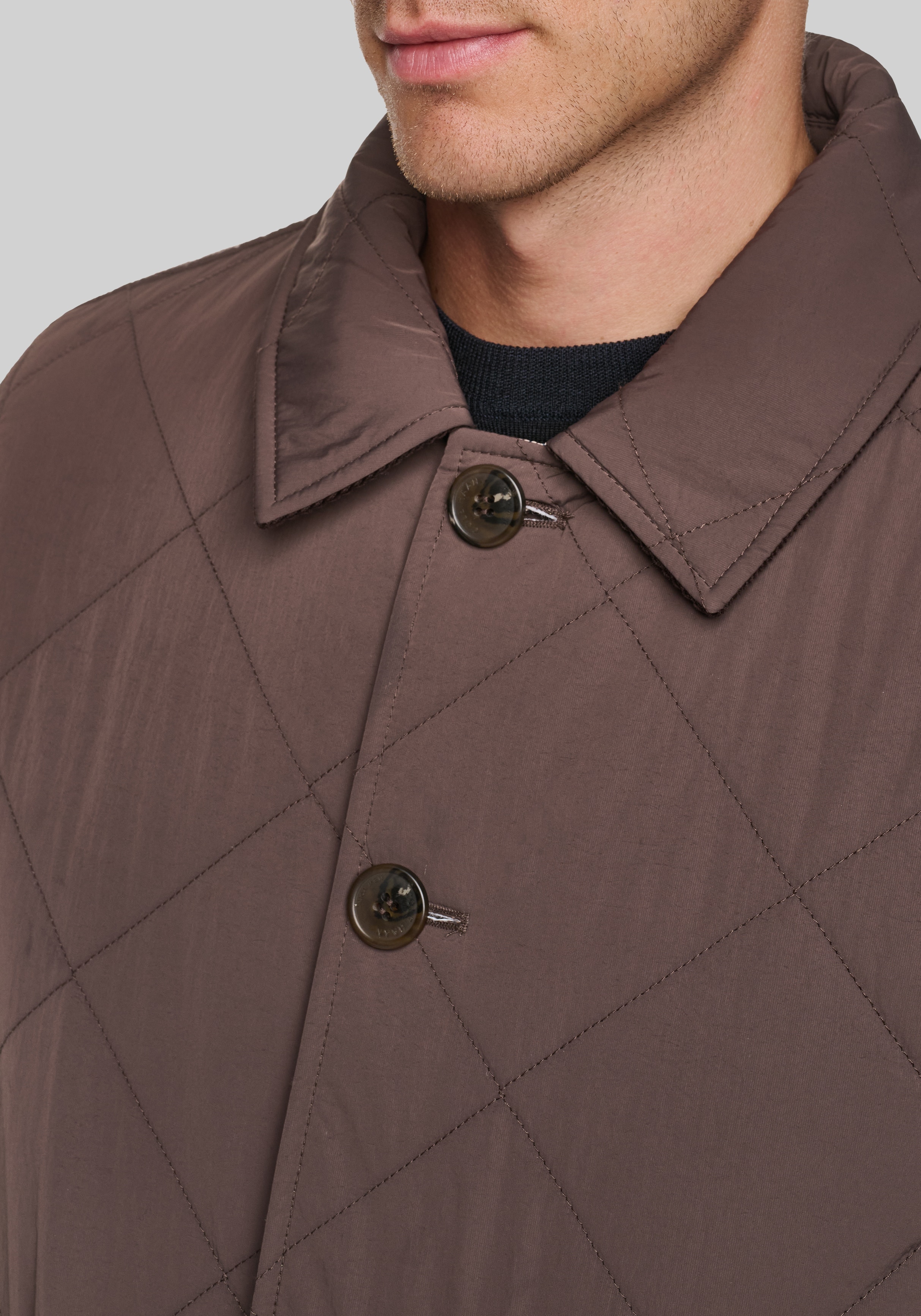 Cole Haan Tailored Fit Reversible Glen Plaid Diamond Quilt Jacket