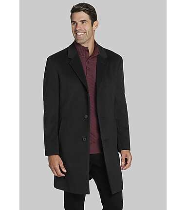 Men s Jos. A. Bank Topcoat Clearance at Jos. A. Bank Black Size 42 Long Outerwear