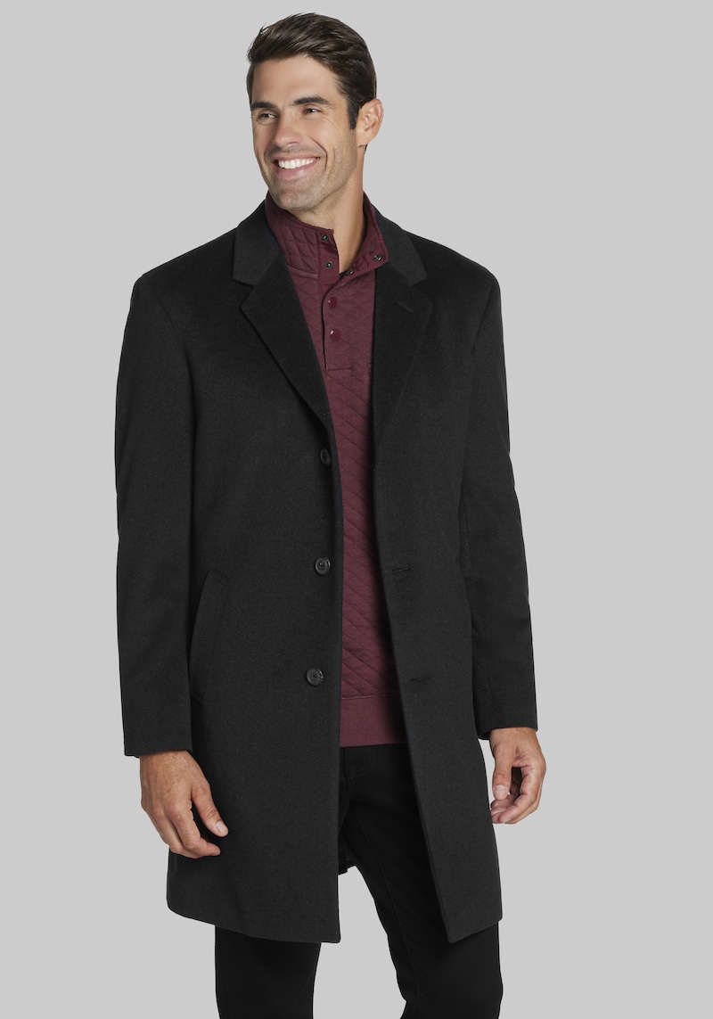 Men's Jos. A. Bank Topcoat at Jos. A. Bank, Charcoal/Grey, Size 40 Long - Outerwear