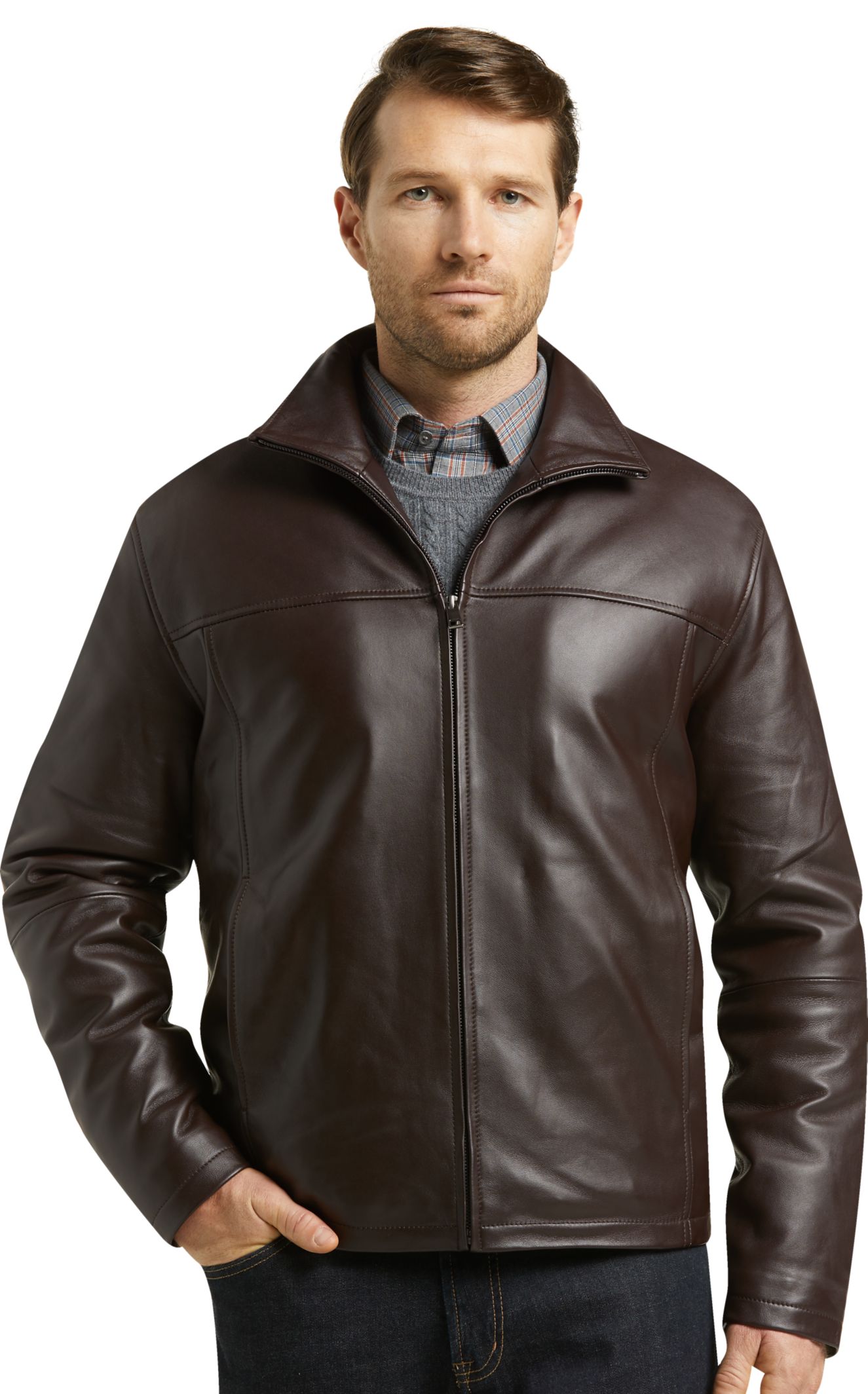 Reserve Collection Traditional Fit Leather Jacket Clearance All Clearance Jos A Bank