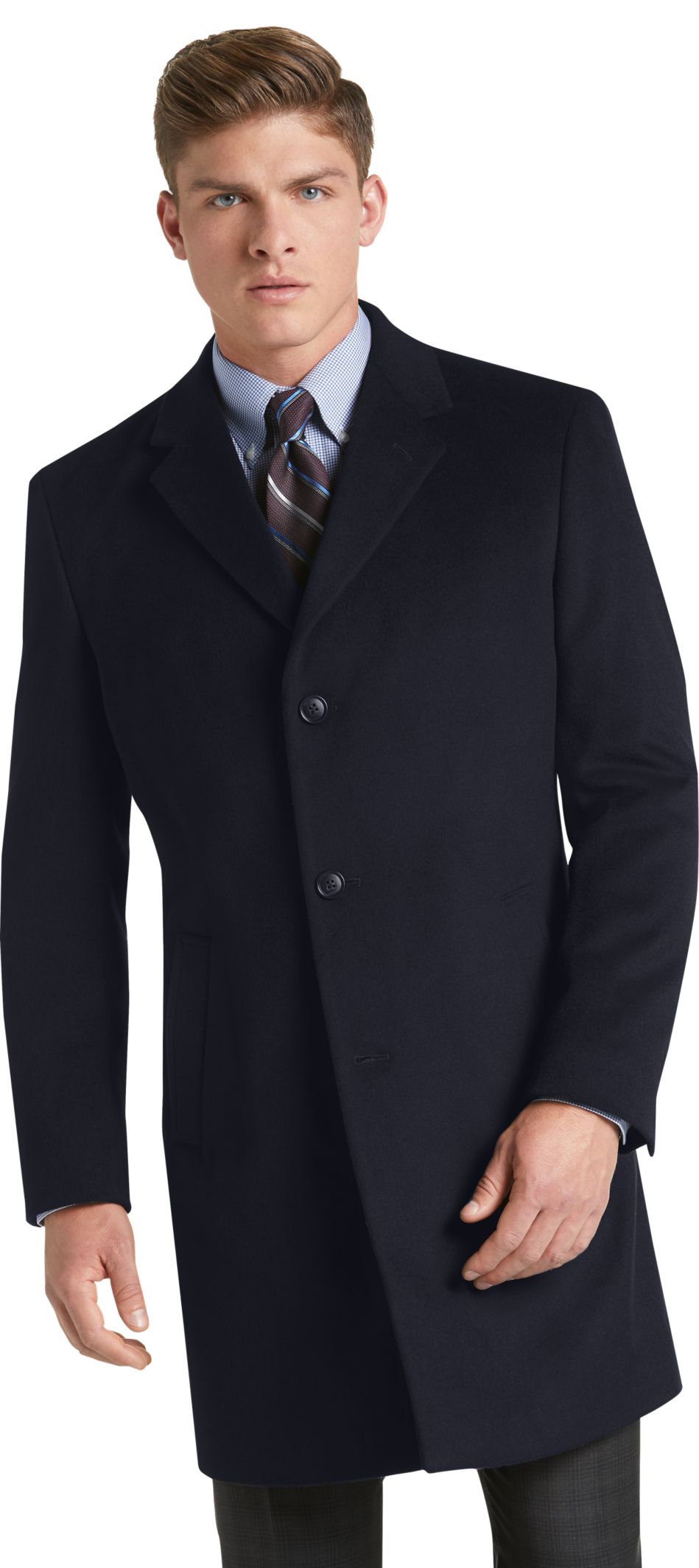 Joseph A. Bank Tailored Fit WoolBlend Topcoat Wool Coats Jos A Bank