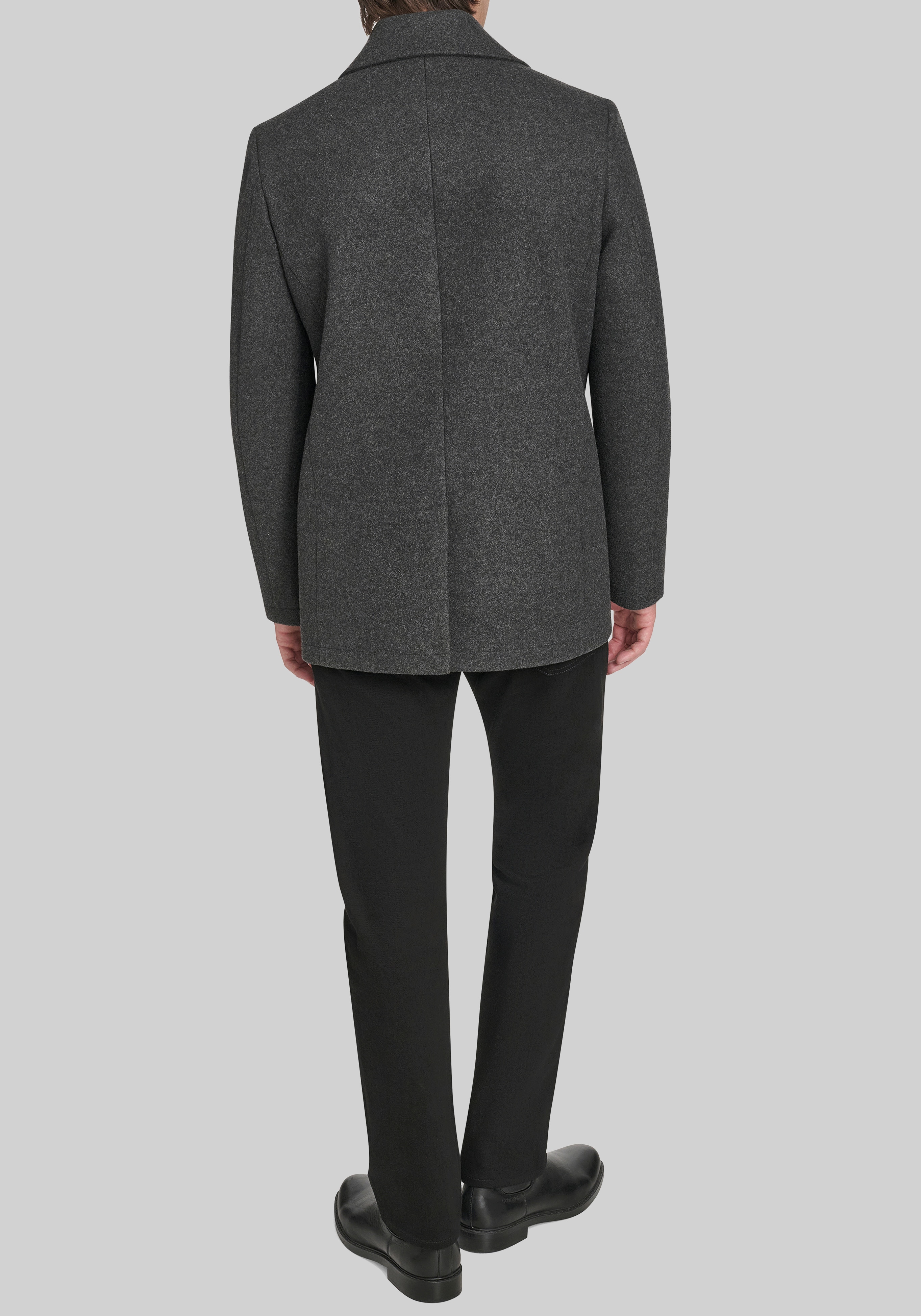 Cole Haan Tailored Fit Stretch Wool Peacoat