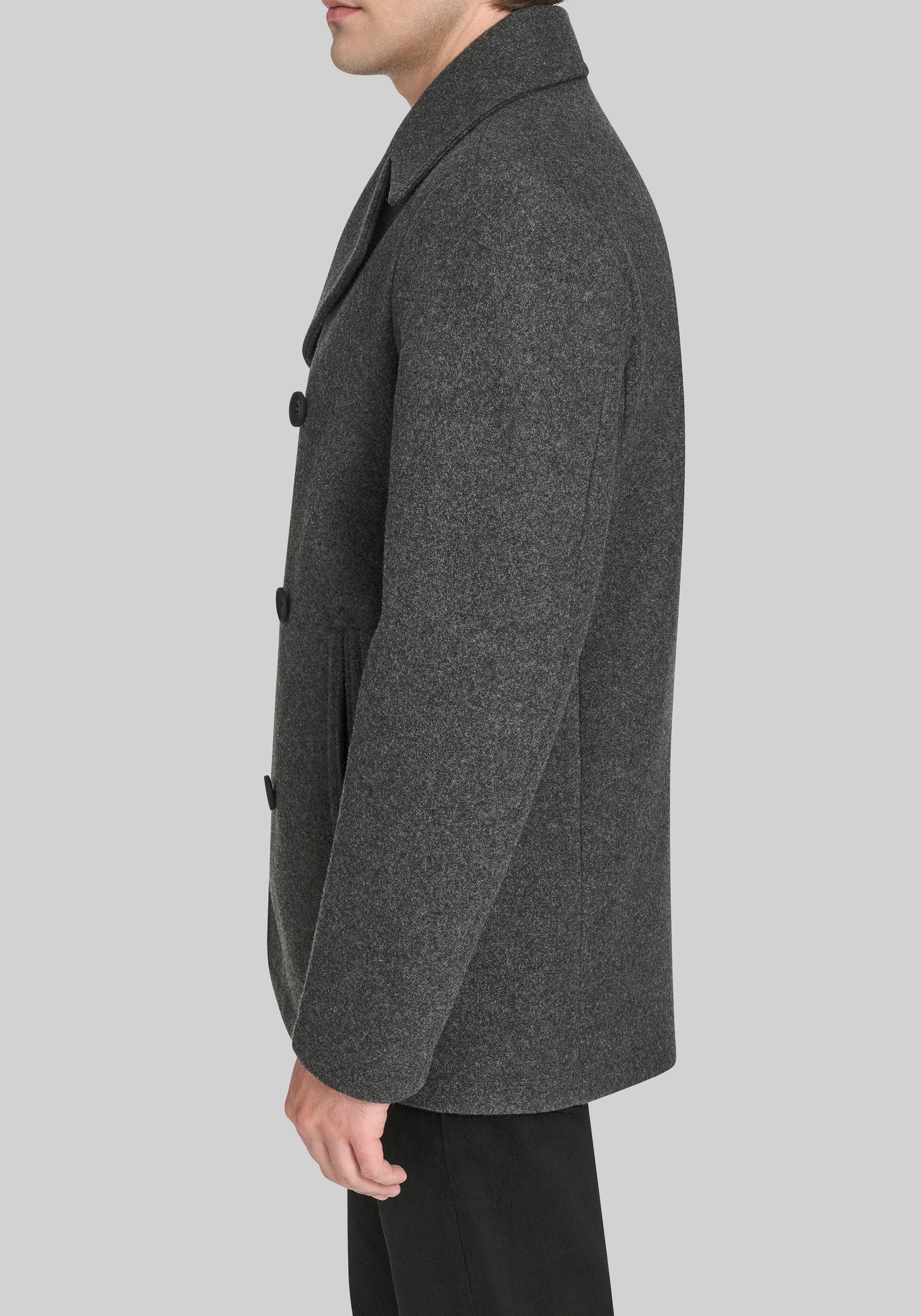 Cole Haan Tailored Fit Stretch Wool Peacoat