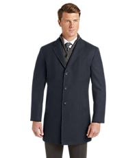 $495 New Jos A Bank Executive Blue Wool Peacoat double breasted topcoat  XL 