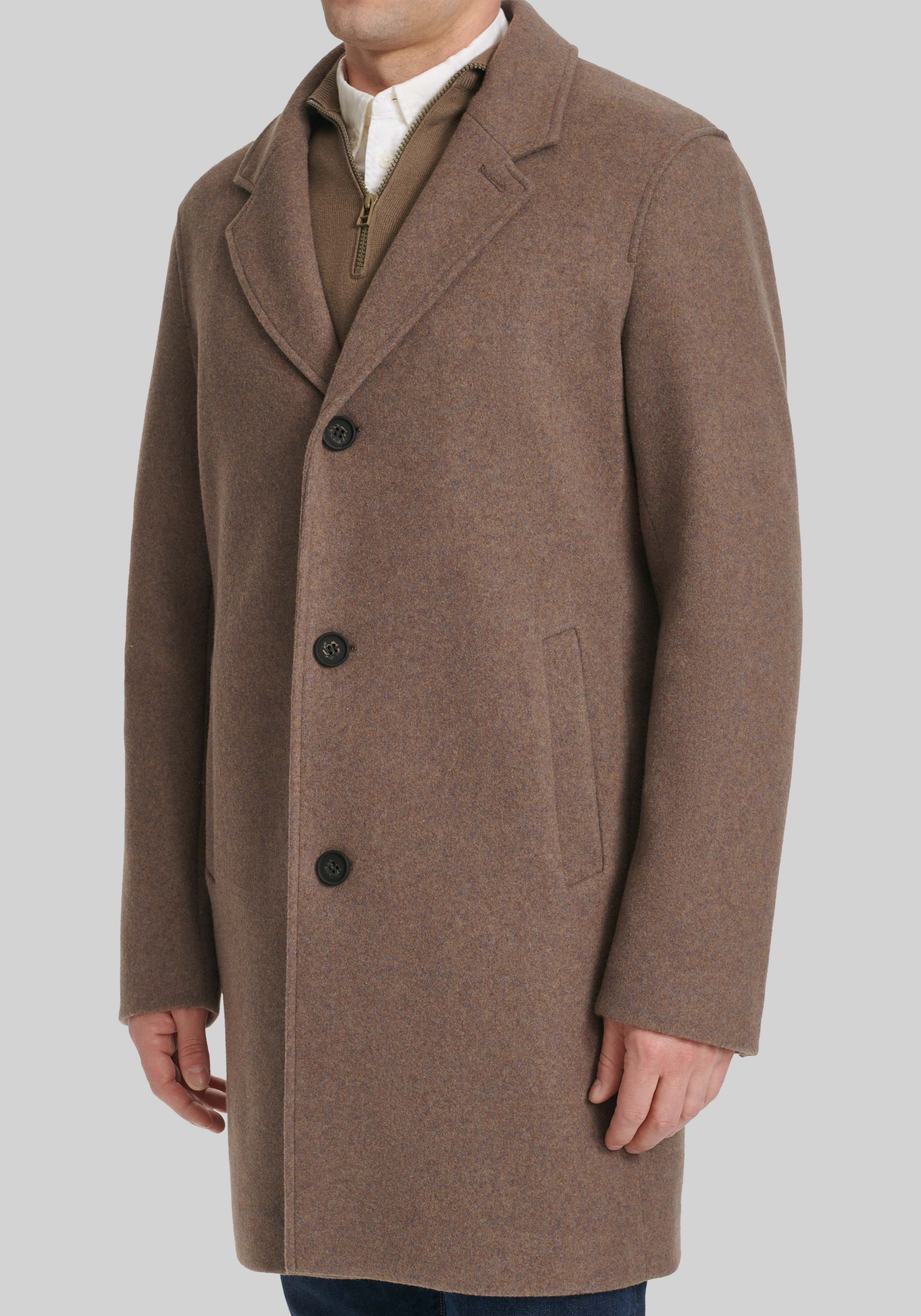 Cole Haan Tailored Fit Stretch Wool Top Coat