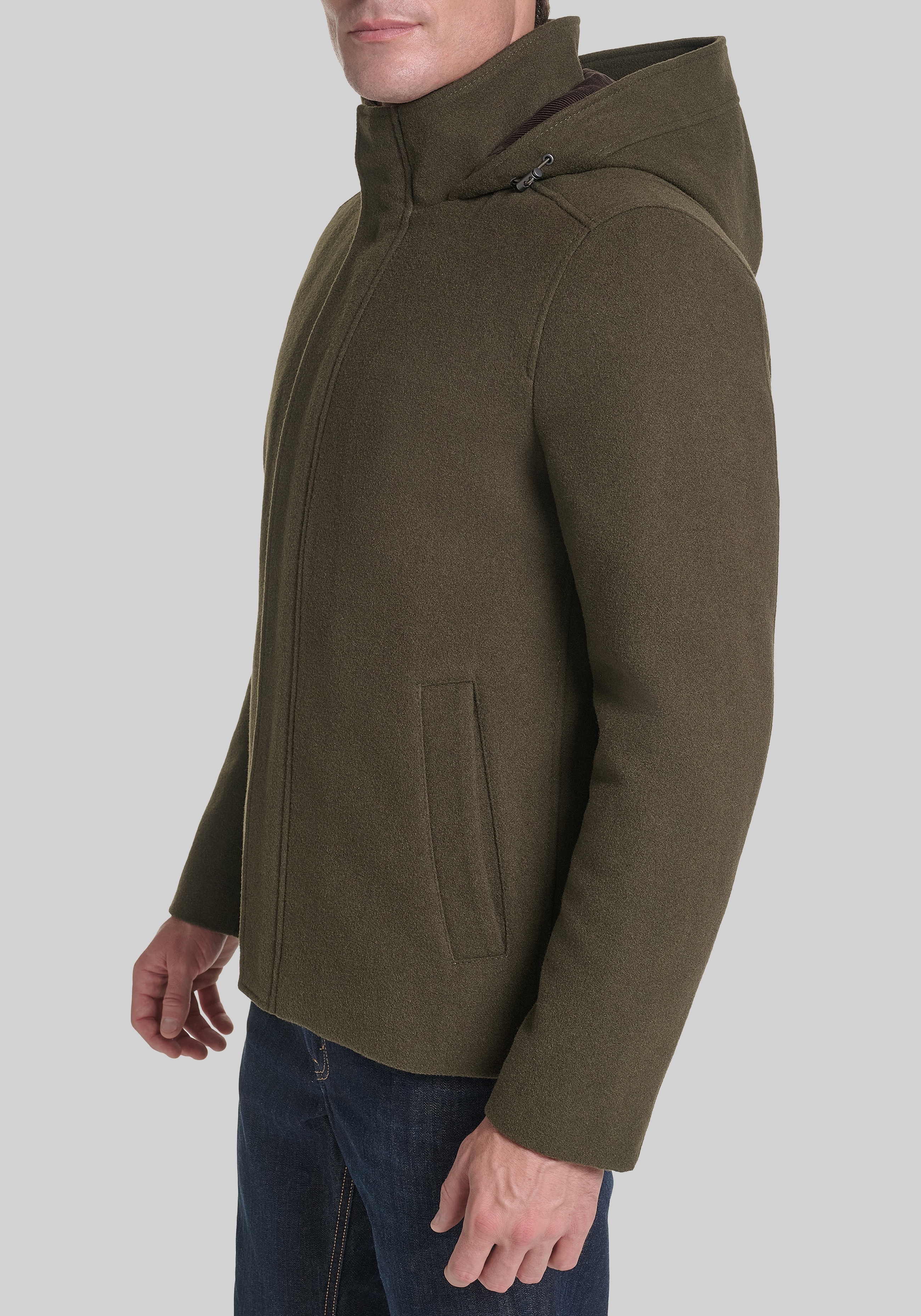 Cole Haan Tailored Fit Stretch Wool Topcoat