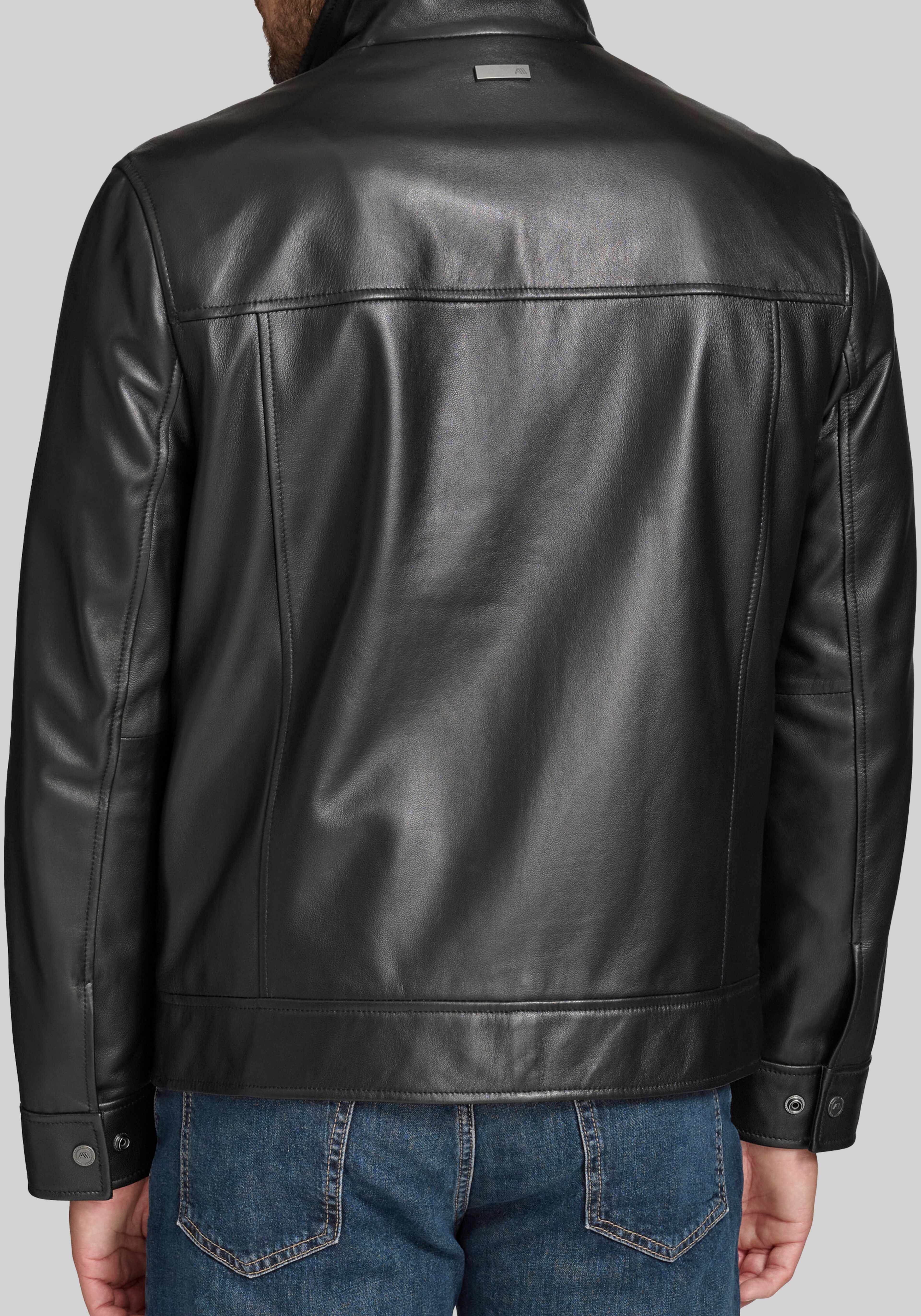 Andrew Marc Tailored Fit Smooth Lamb Leather Jacket