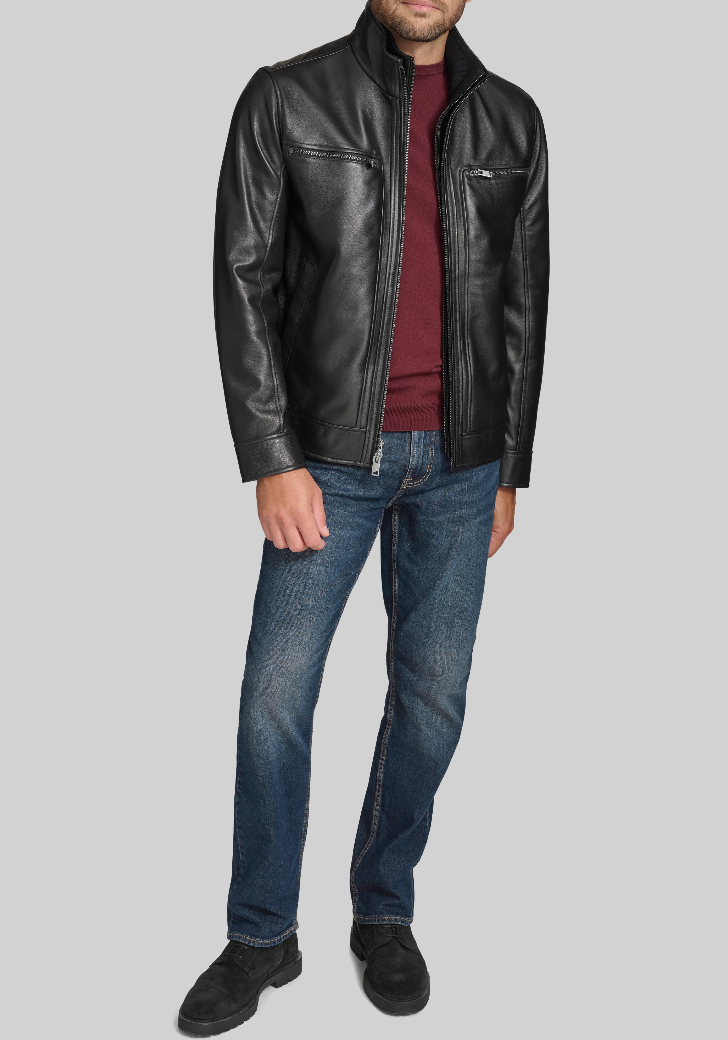 Men's Special Categories, Andrew Marc Tailored Fit Smooth Lamb Leather Jacket - Jos A Bank