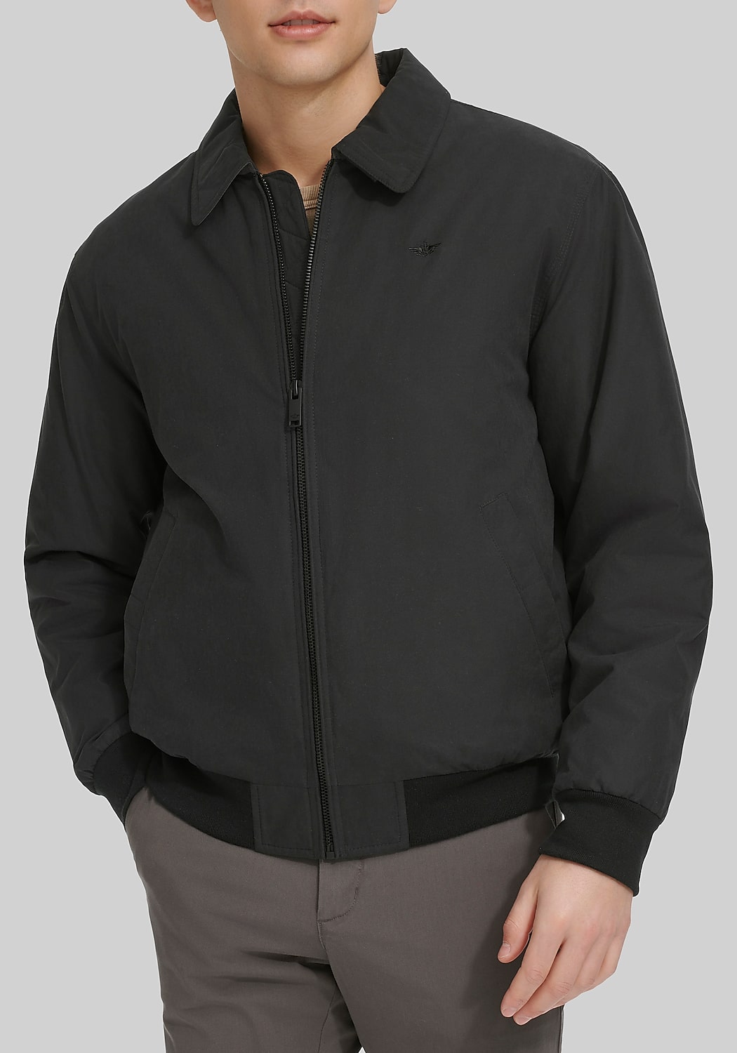 Dockers Tailored Fit Micro Twill Golf Bomber Jacket