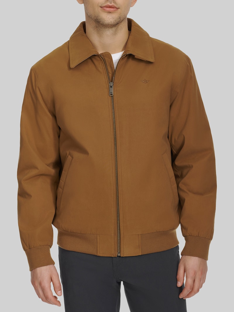 Men's Dockers Tailored Fit Micro Twill Golf Bomber Jacket at Jos. A. Bank, Brown/Tobacco, Size Small - Outerwear