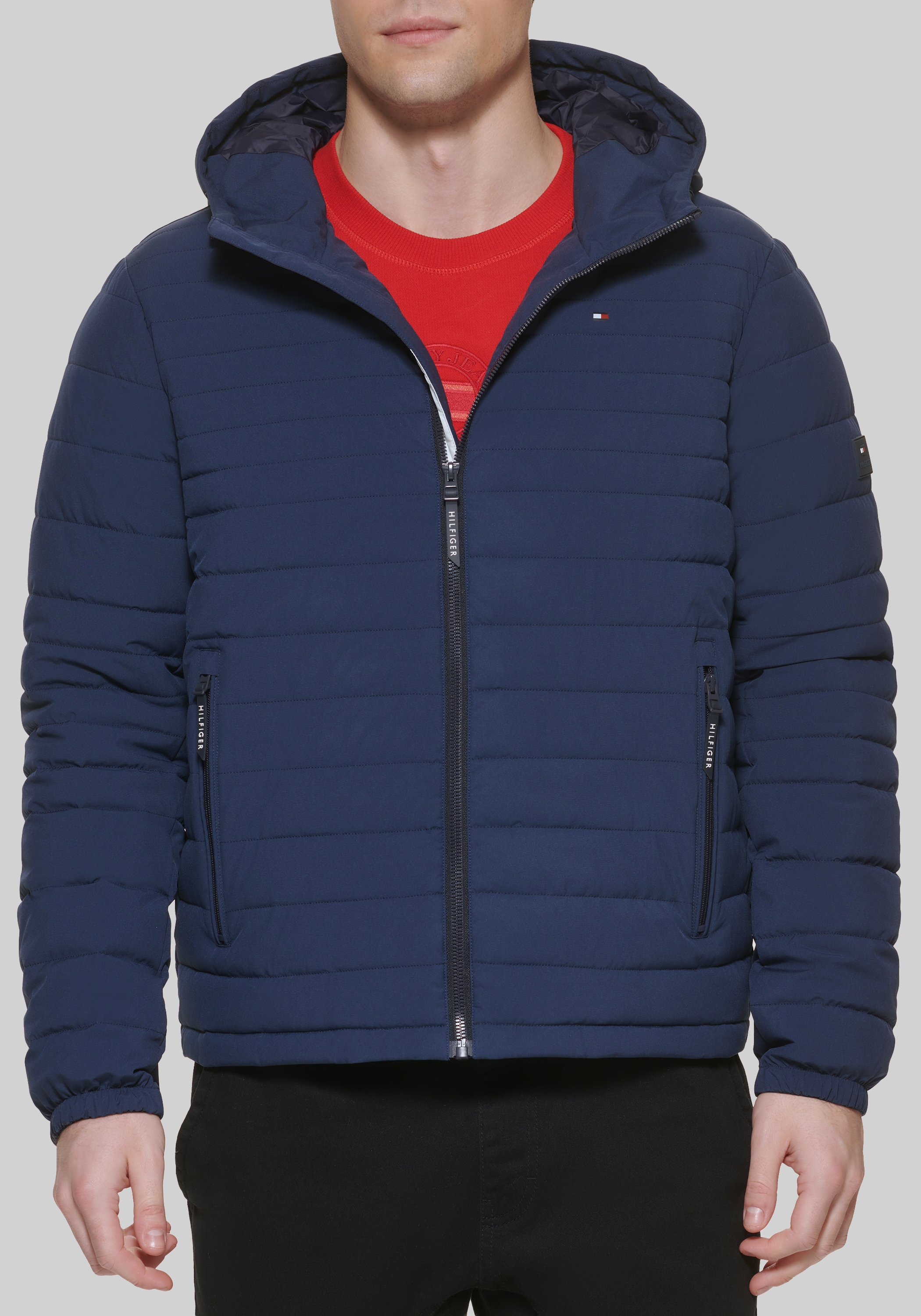 Men's Outerwear, Tommy Hilfiger Tailored Fit Lightweight Softshell Rain Jacket - Jos A Bank