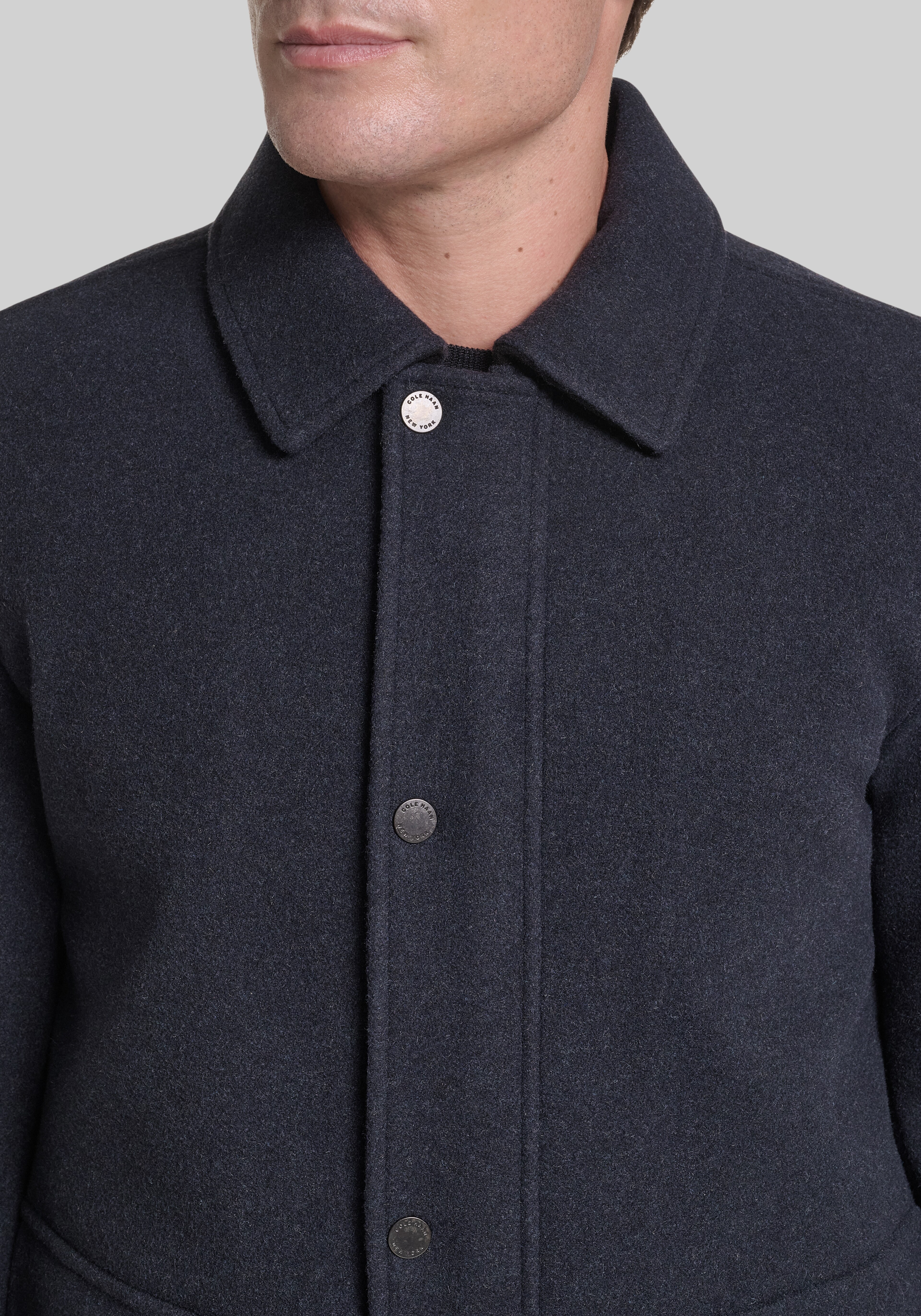 Cole Haan Tailored Fit Stretch Wool Shirt Jacket