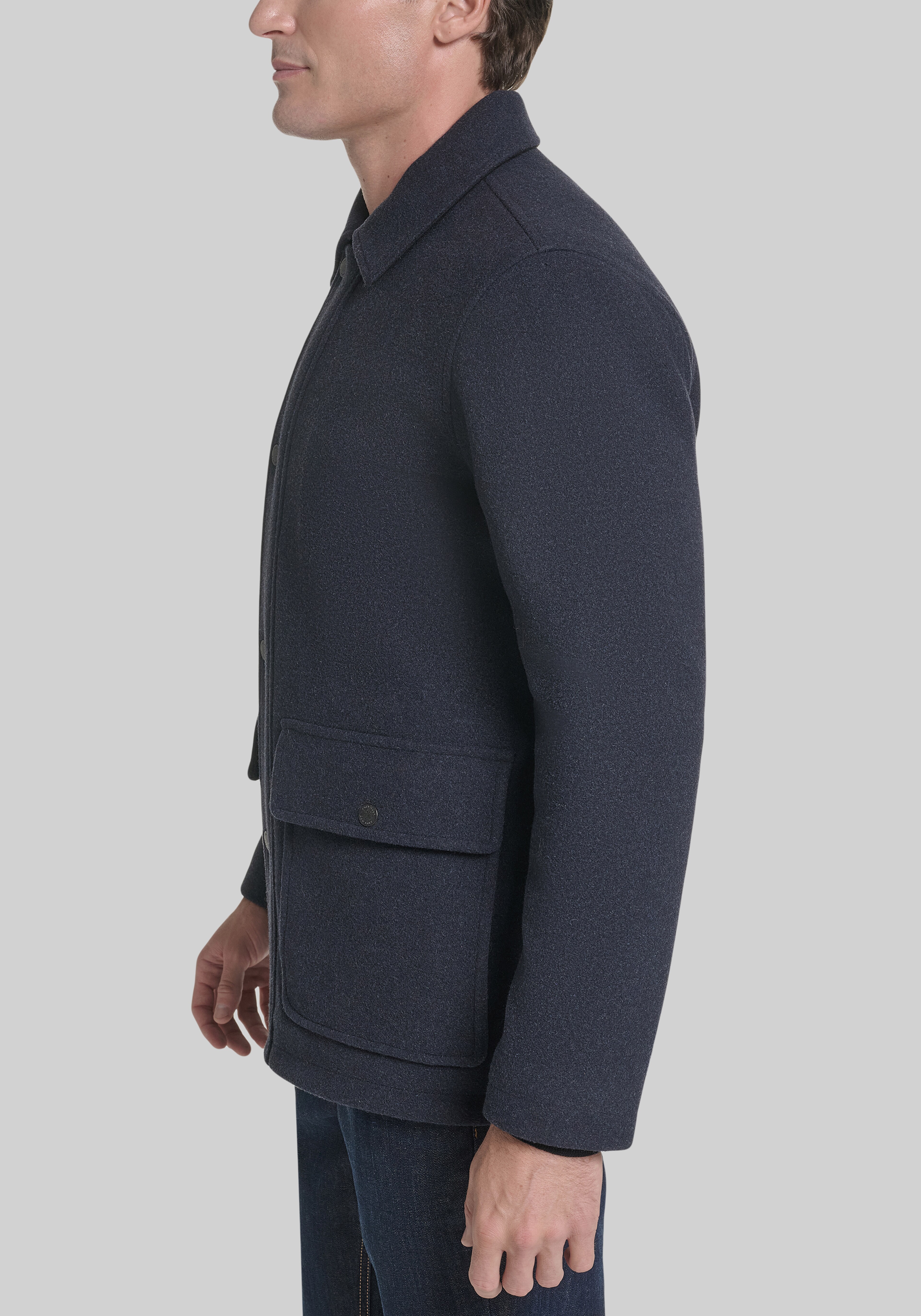 Cole Haan Tailored Fit Stretch Wool Shirt Jacket