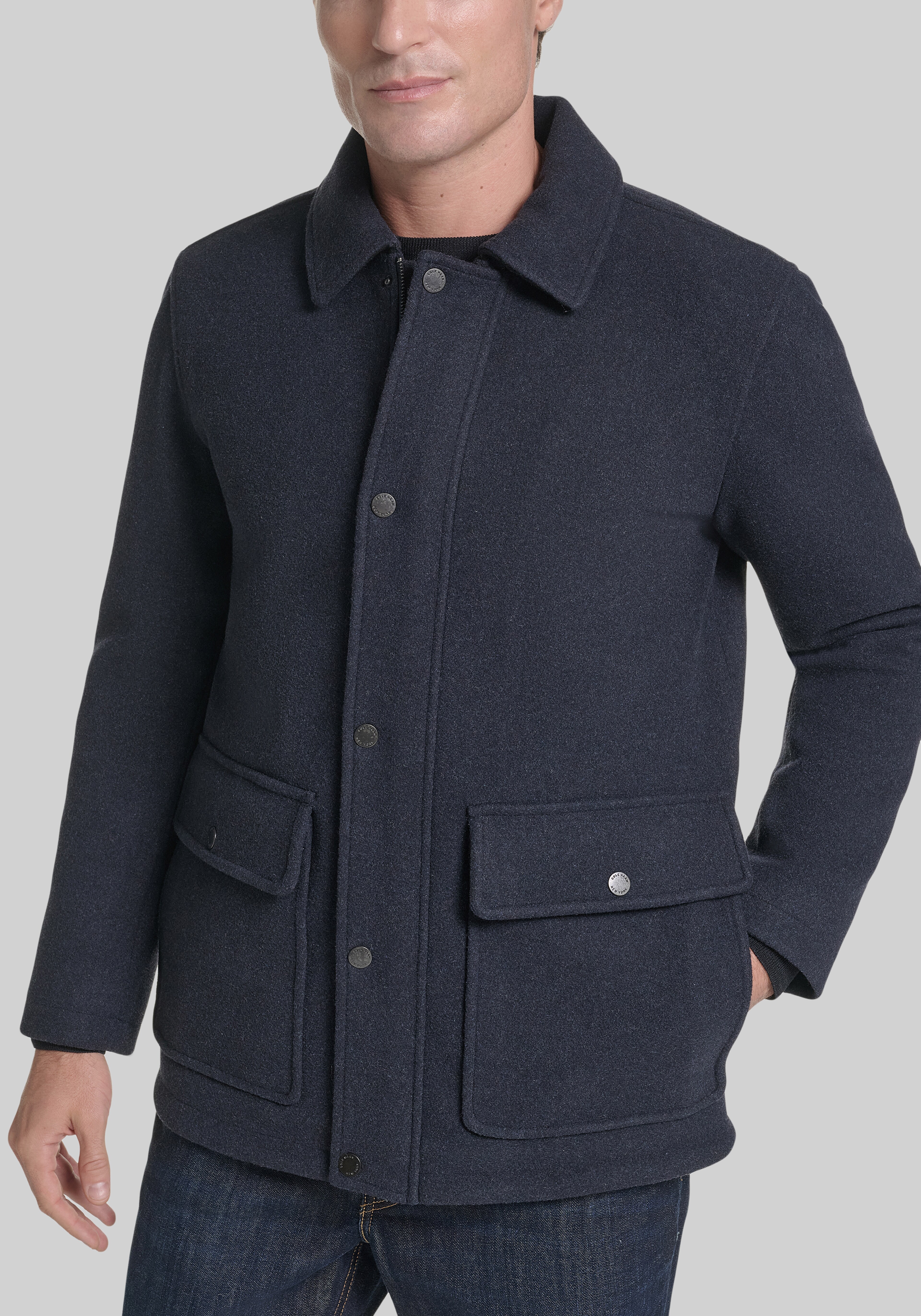 Cole Haan Tailored Fit Stretch Wool Shirt Jacket