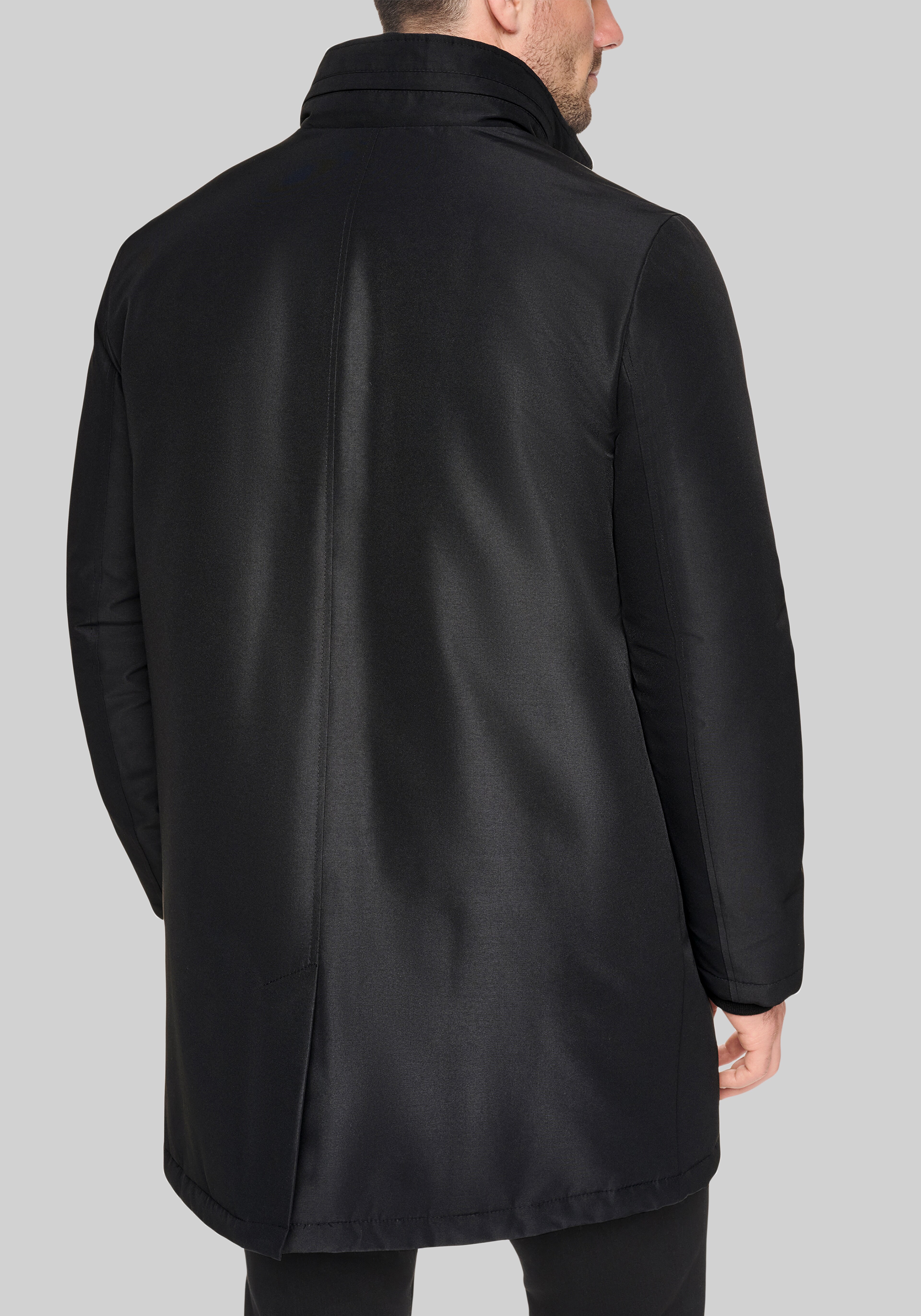 Andrew Marc Tailored Fit Classic Stand Collar Raincoat