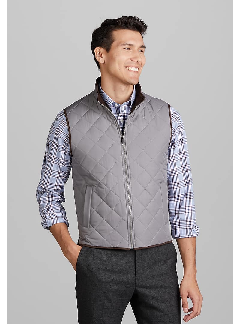 Jos. A. Bank Men's Traveler Collection Tailored Fit Quilted Vest