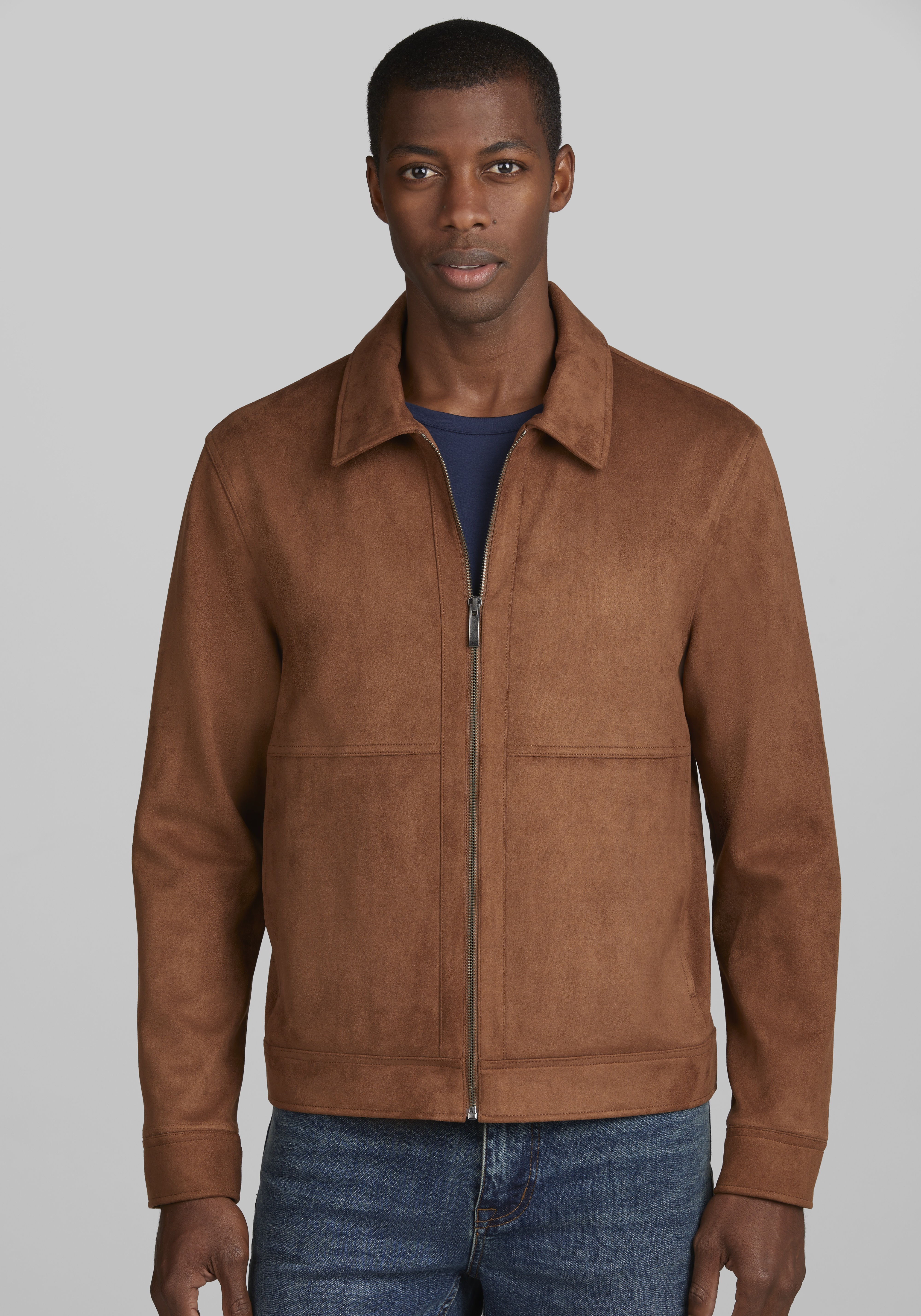 1905 collection tailored fit suede bomber jacket sale