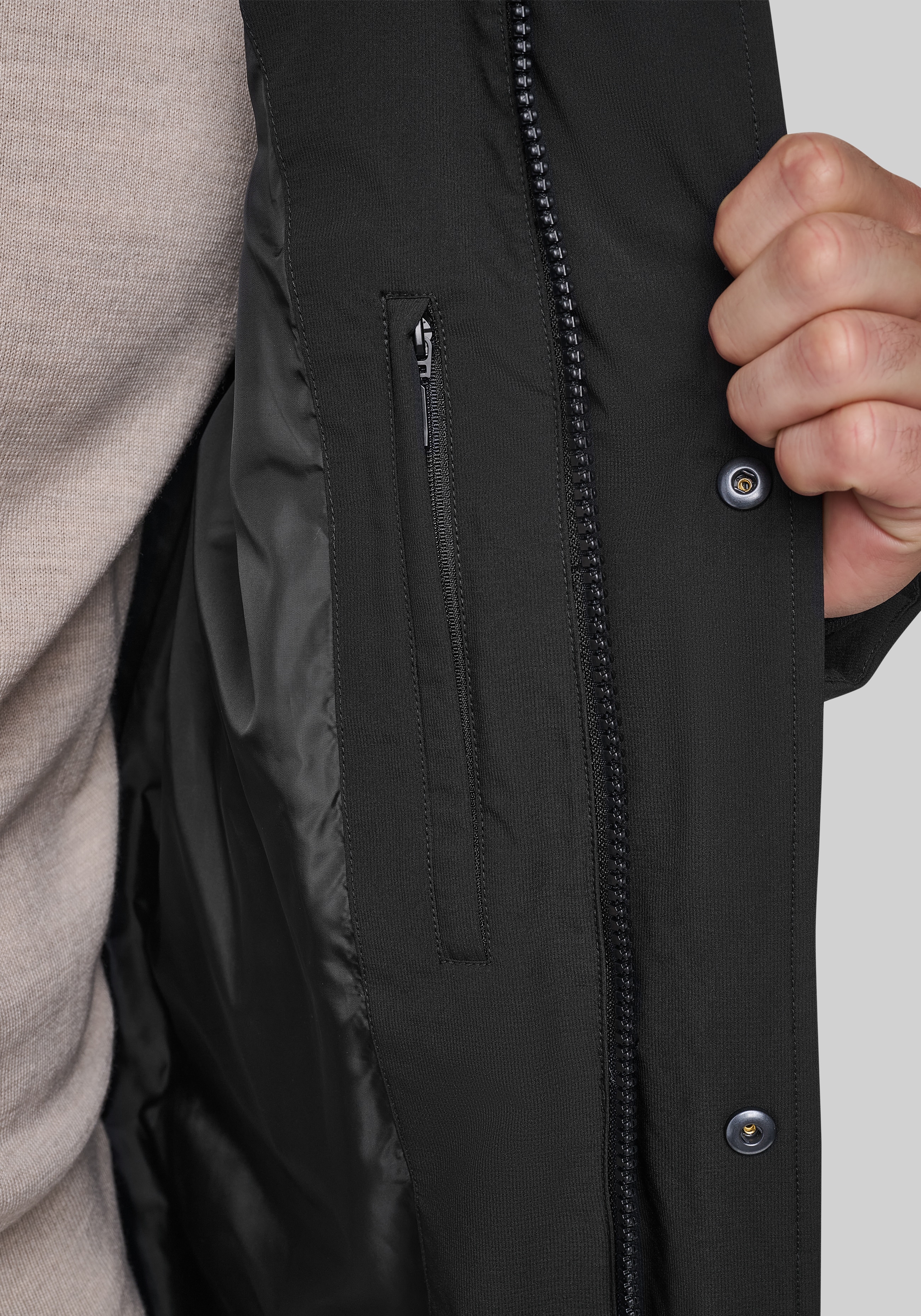 Andrew Marc Tailored Fit Micro Textured Hood Parka