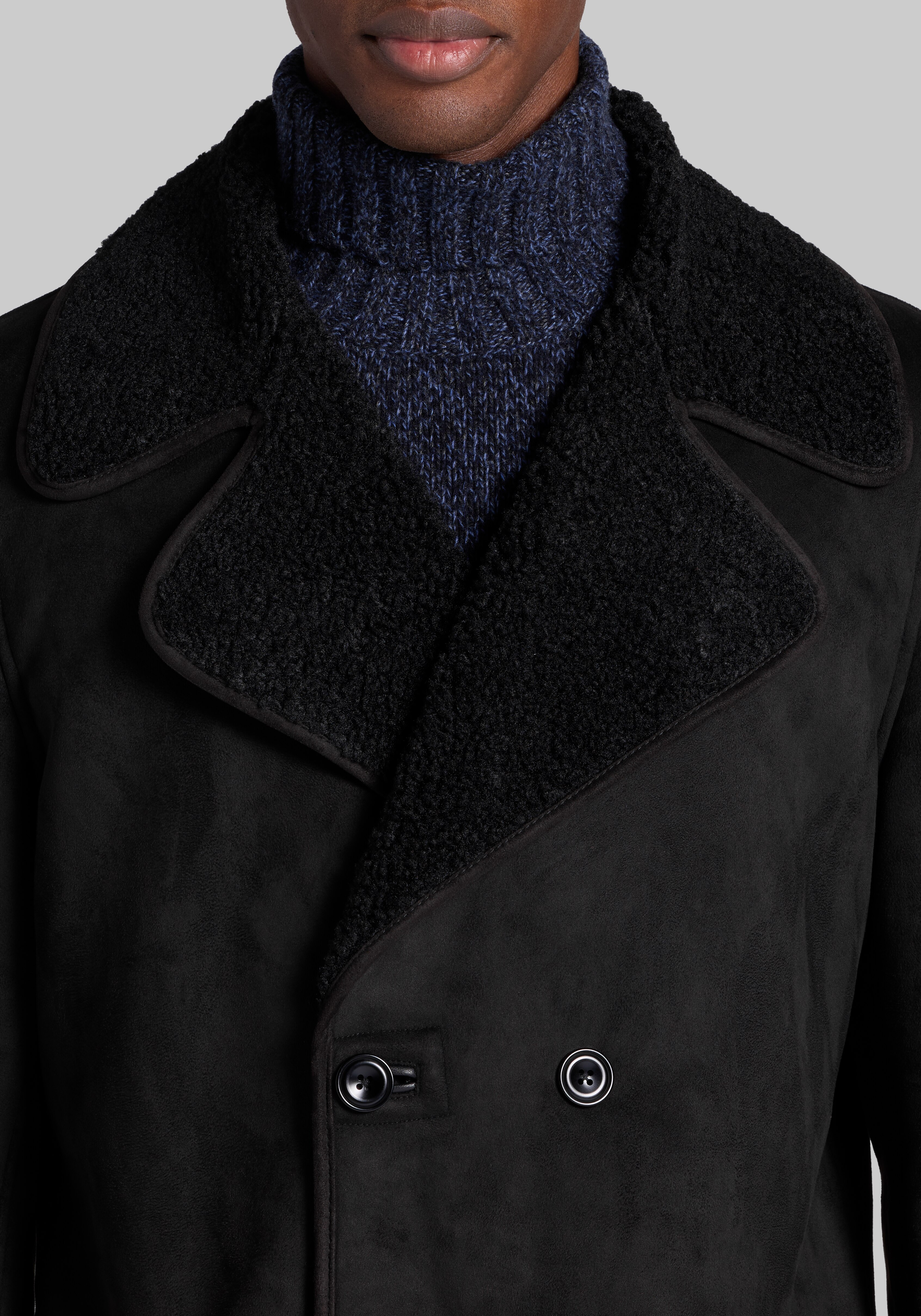 Paisley & Gray Slim Fit Shearling Overcoat