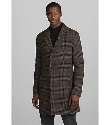 Jos. A. Bank Tailored Fit Plaid Topcoat Big Tall CLEARANCE