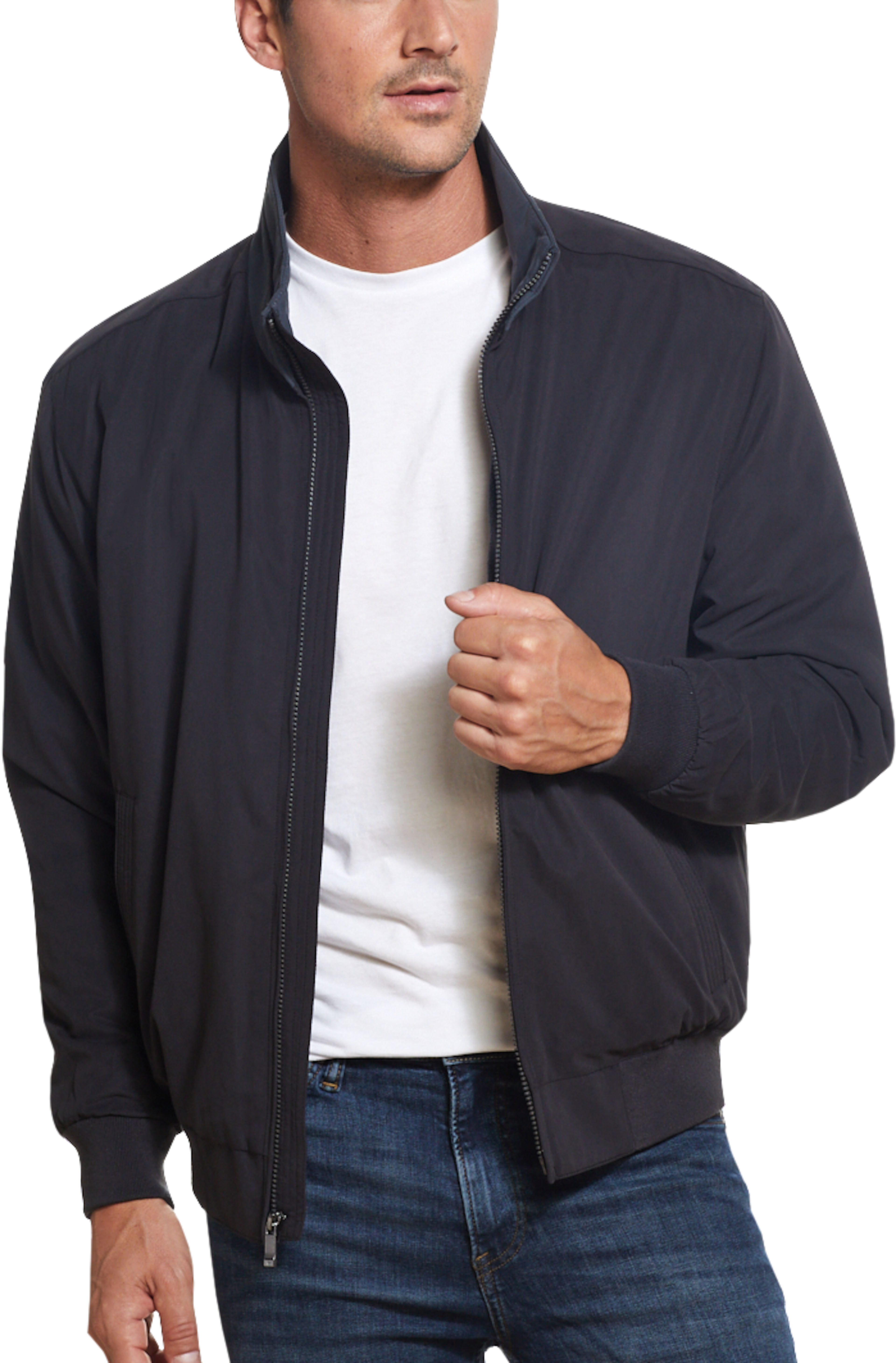 Weatherproof Tailored Fit Microfiber Fleece-Lined Bomber Jacket