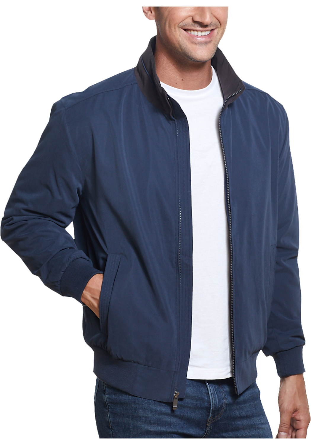 Weatherproof Tailored Fit Microfiber Fleece-Lined Bomber Jacket