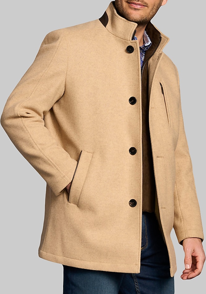 Johnston & Murphy Tailored Fit Bib Front Car Coat - Johnston