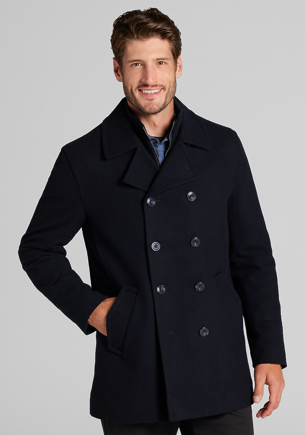Jos. A. Bank Tailored Fit Classic Peacoat - Big & Tall