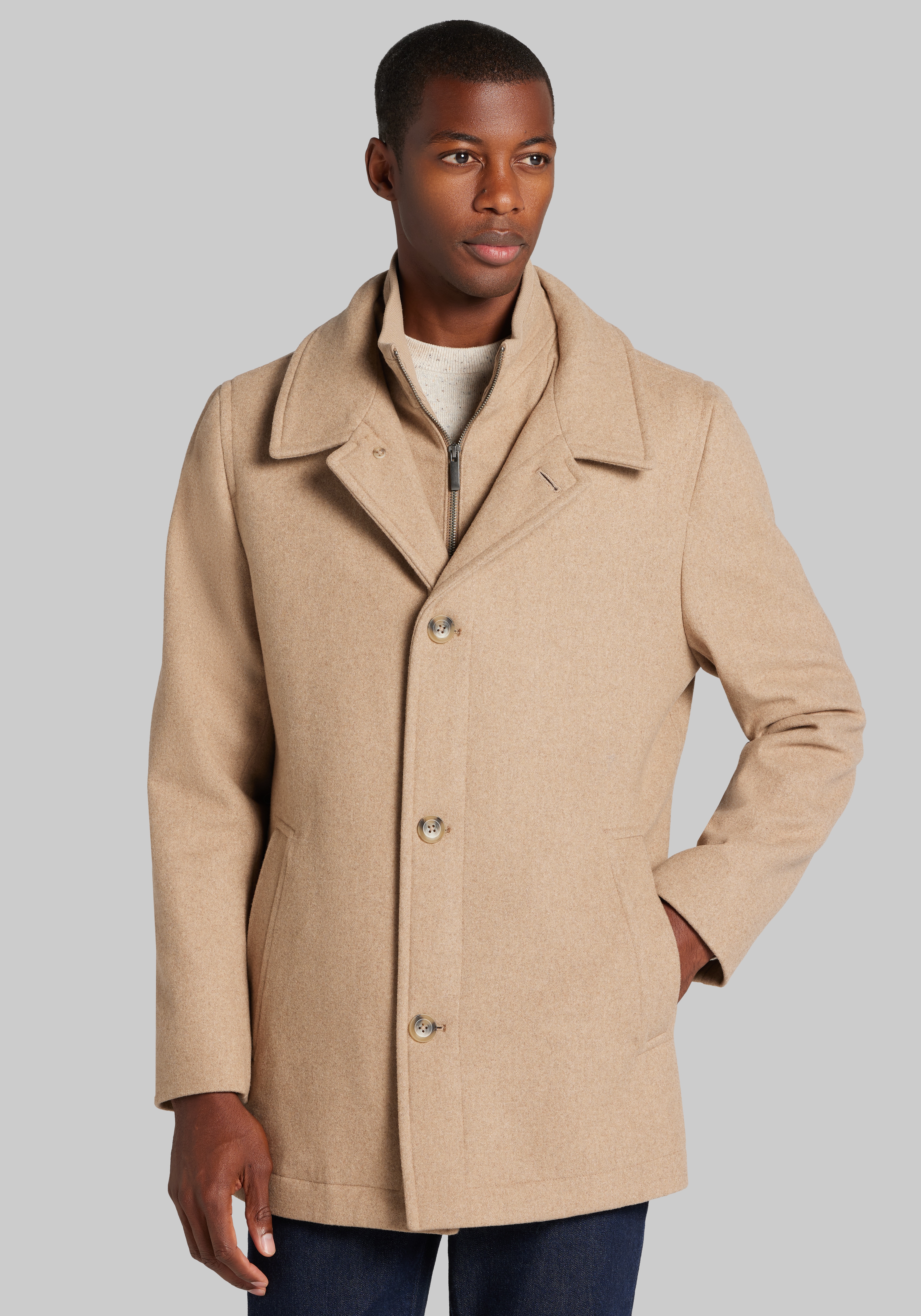 Jos. A. Bank Tailored Fit Bib Front Car Coat - Big & Tall